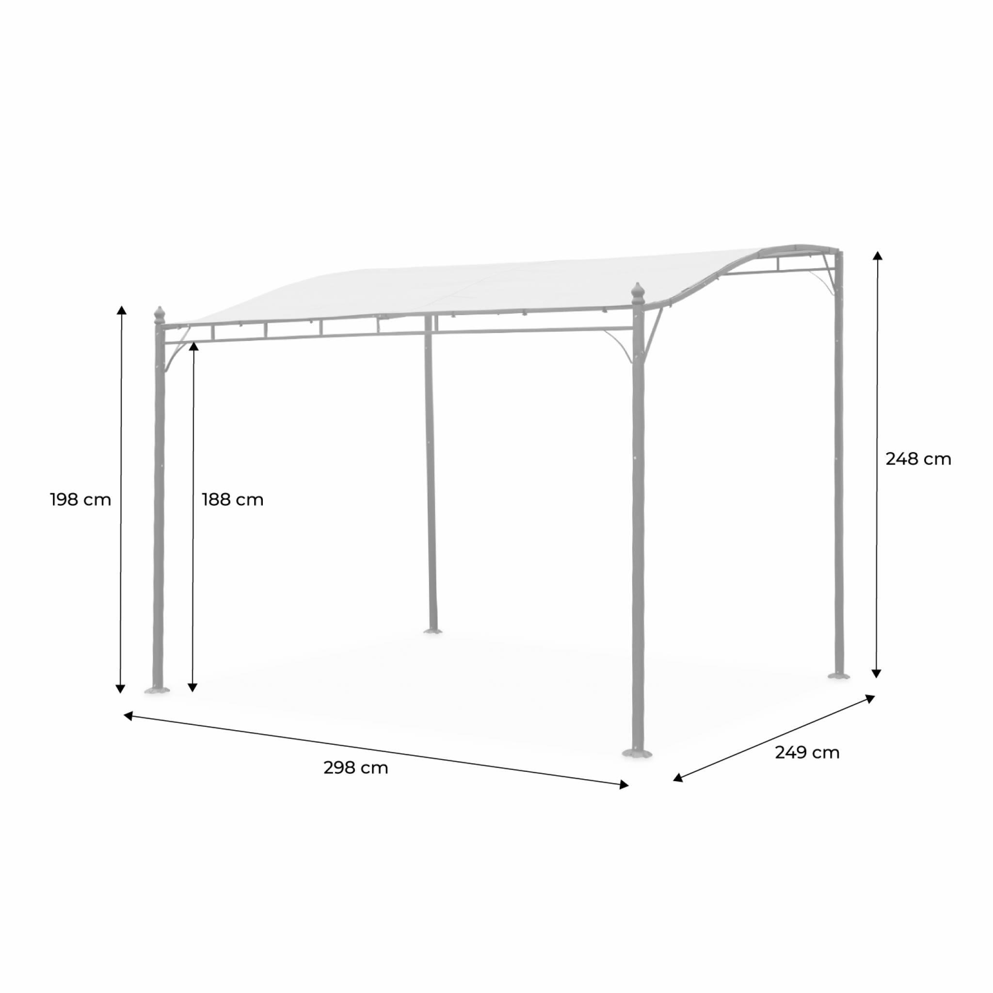 Pérgola adosada de acero, 3x2.5m, Beige 5/5