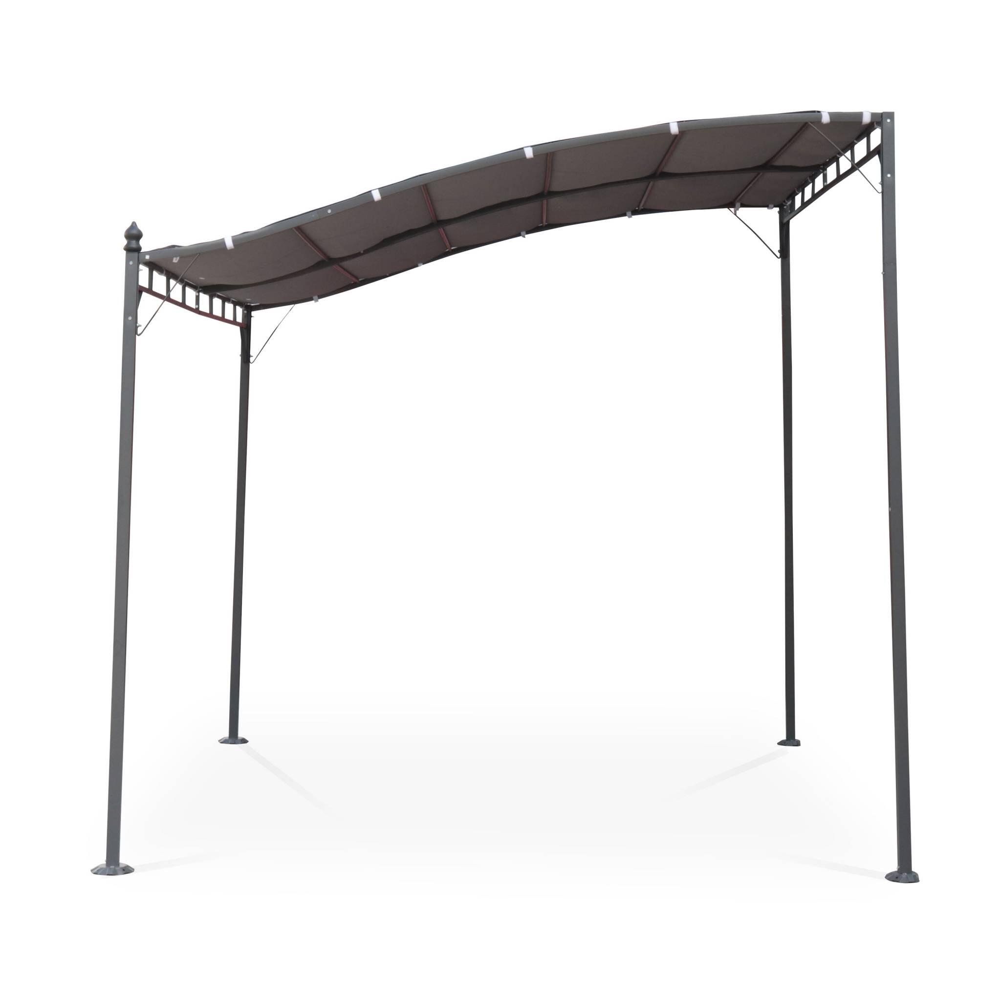 Pérgola adosada de acero, 3x2.5m, Gris 2/3