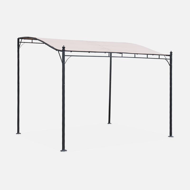 Pérgola adosada de acero, 3x2.5m, Beige