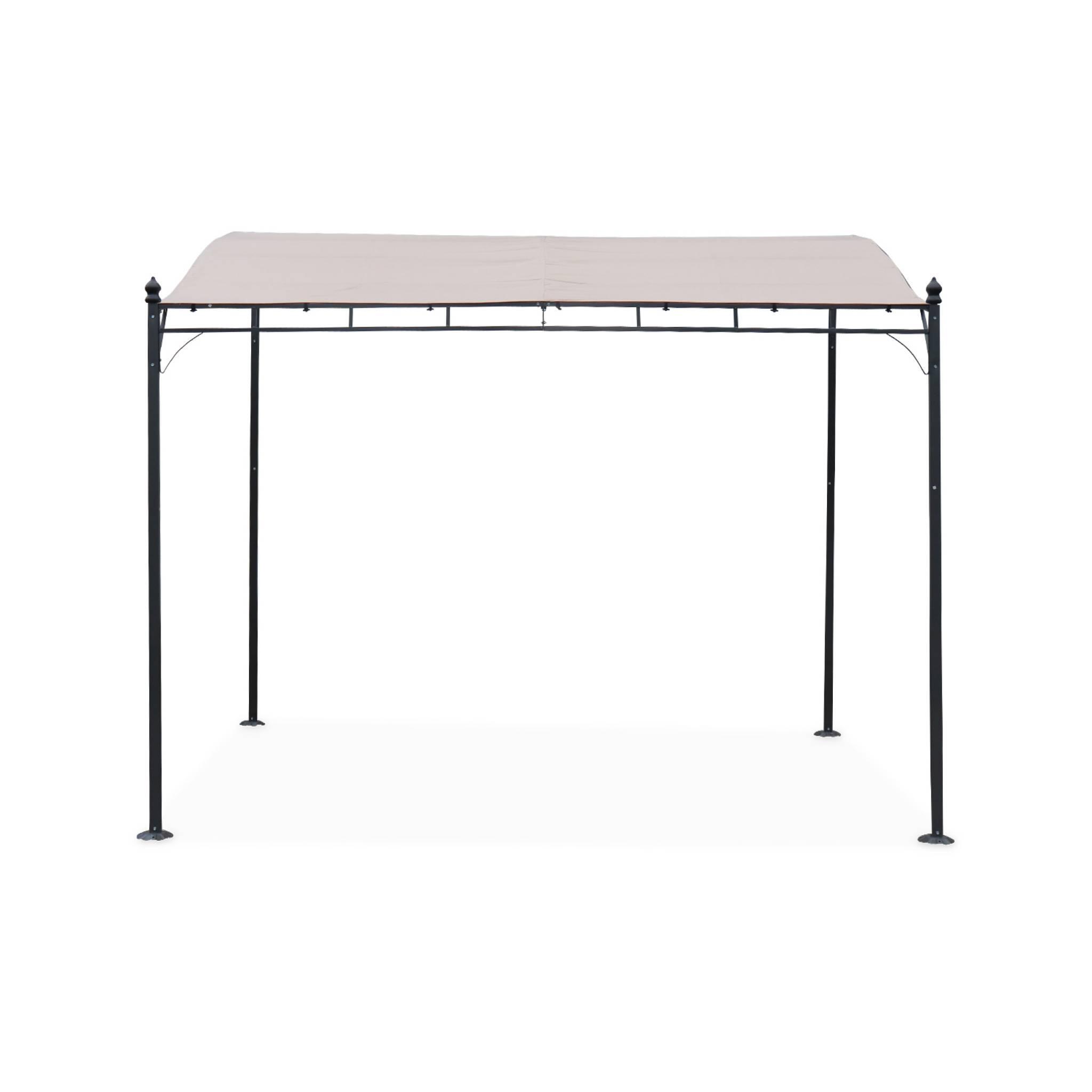 Pérgola adosada de acero, 3x2.5m, Beige 2/5