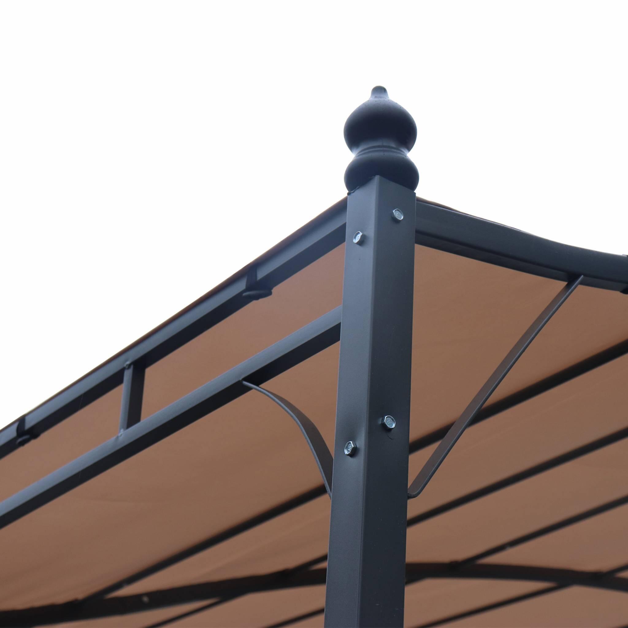 Pérgola adosada de acero, 3x2.5m, Beige 3/5