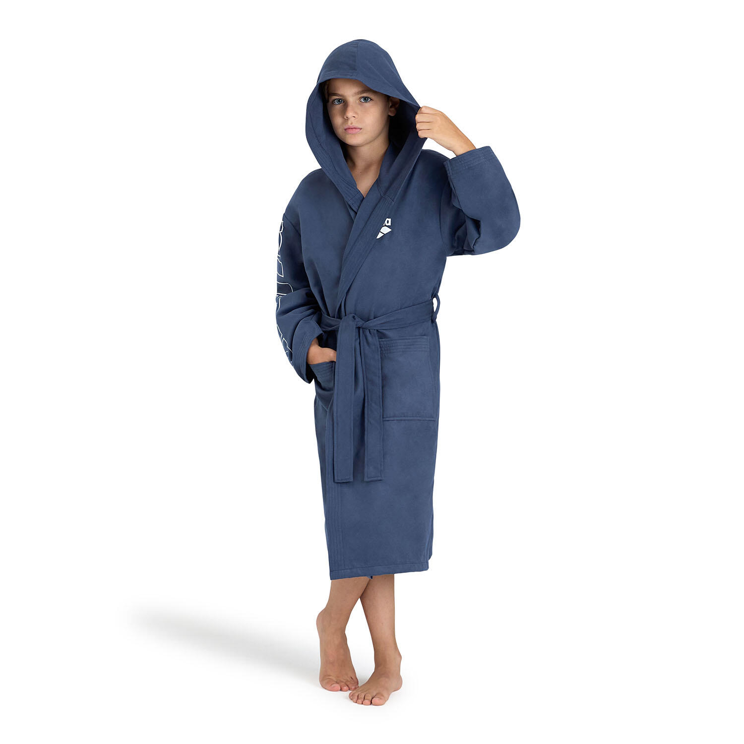 Arena - Peignoirs Unisexe Enfants  - Zeal Plus - Peignoir De Bain - Blanc|bleu - Decathlon