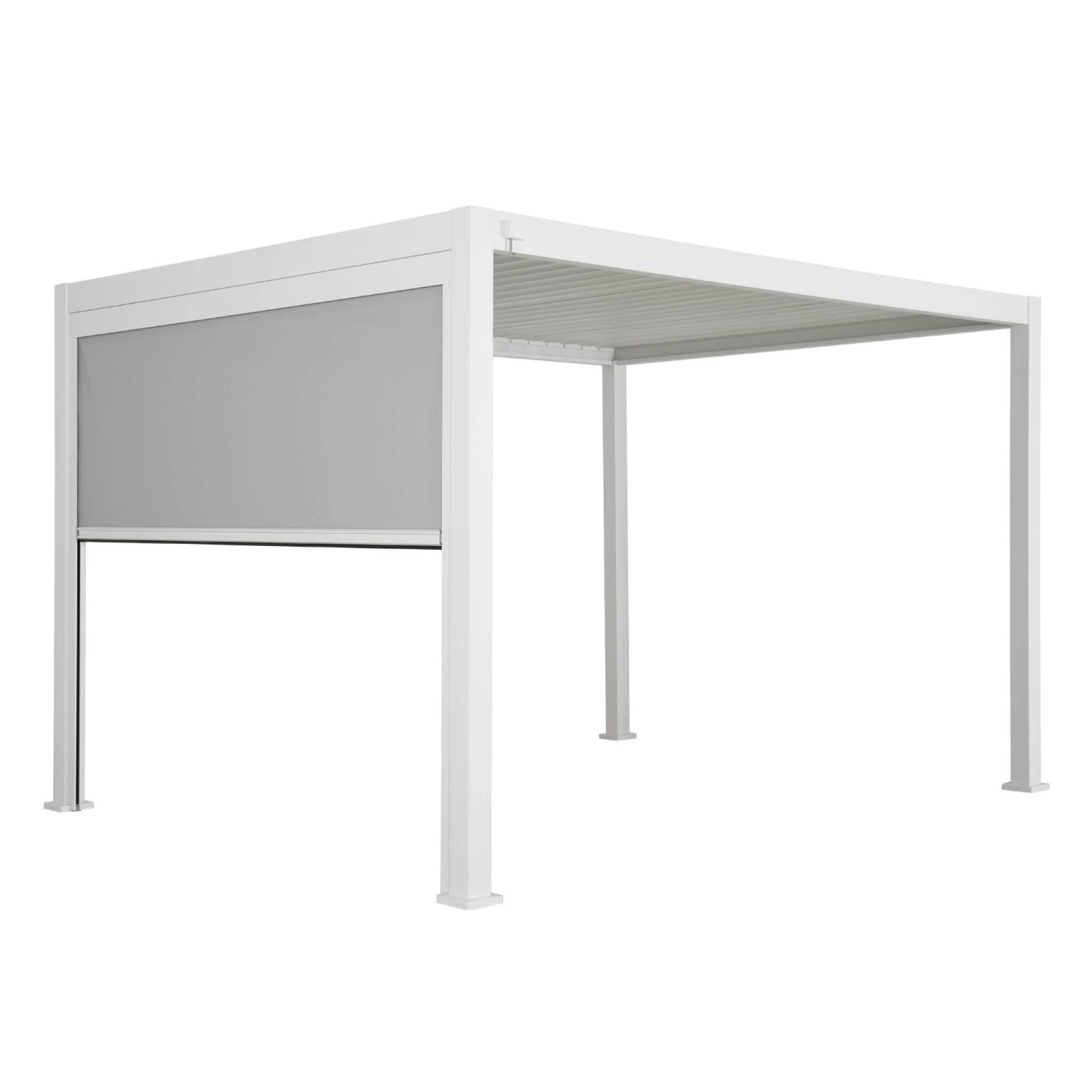 Pérgola bioclimática 3x4m + 1 toldo vertical de 3m, Blanco 3/6