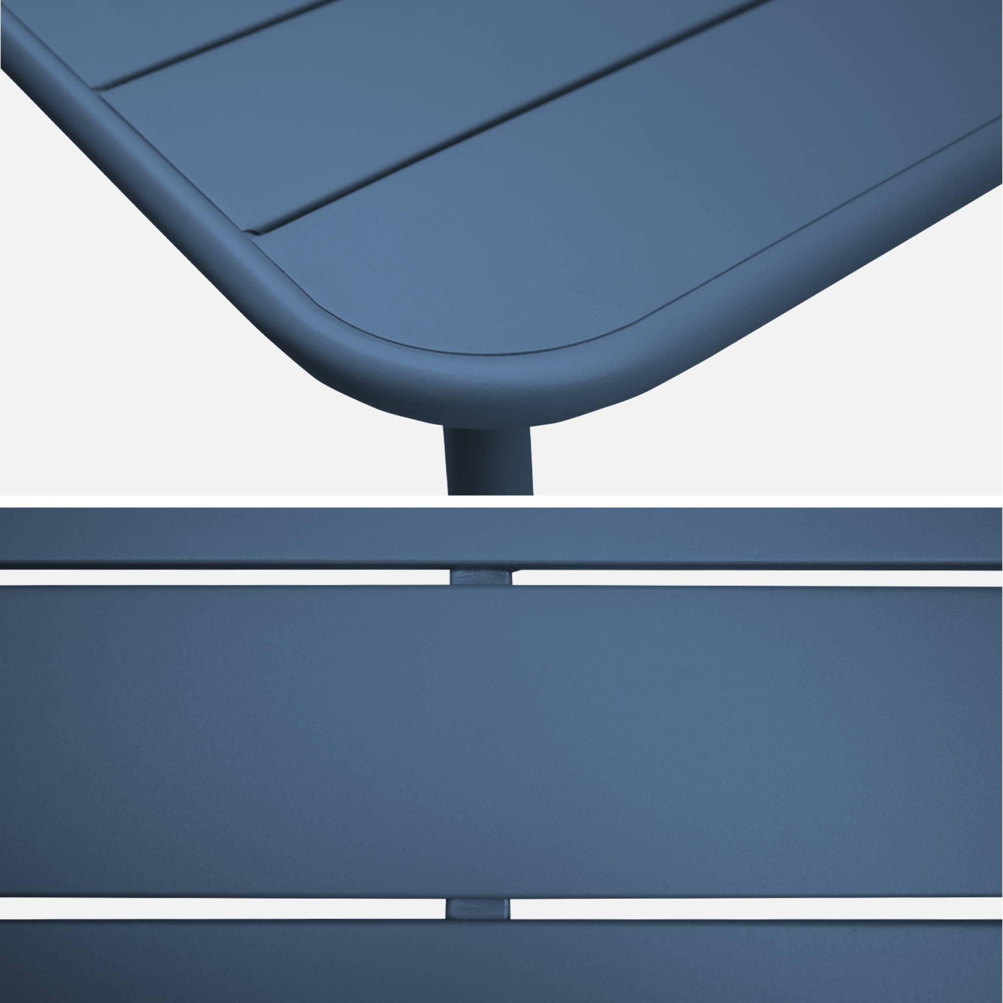 Mesa de jardim metálica de 4 lugares, Azul-marinho 6/6