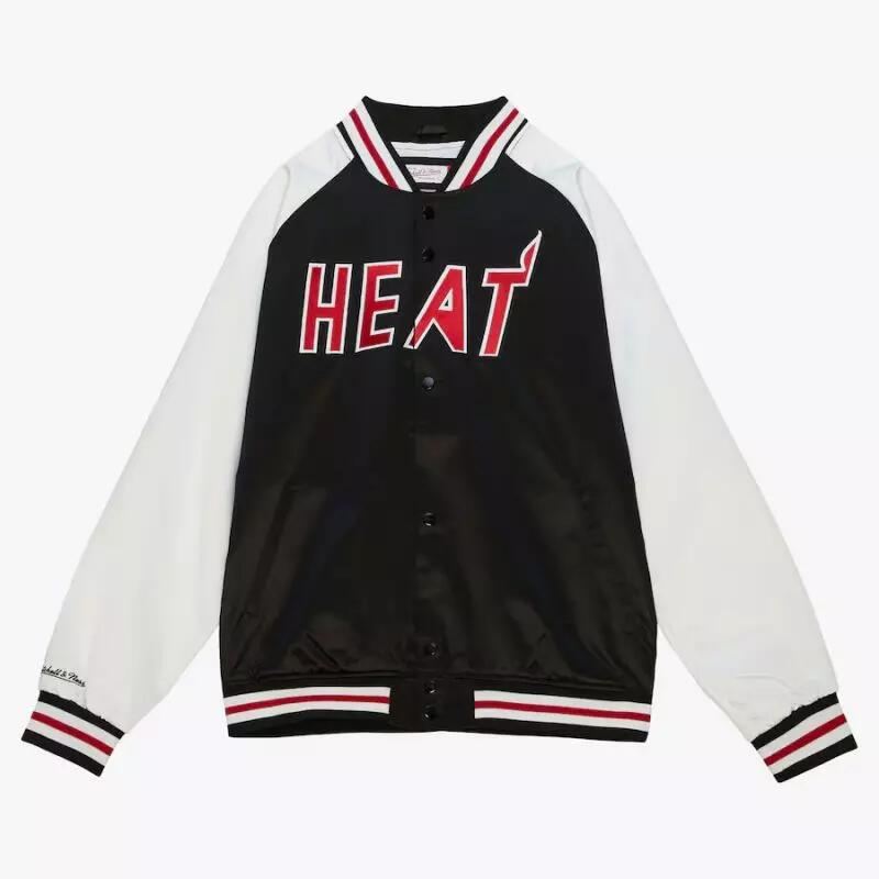 Blouson NBA Miami Heat Mitchell & Ness Primetime Lightweight Satin Noir 1/3