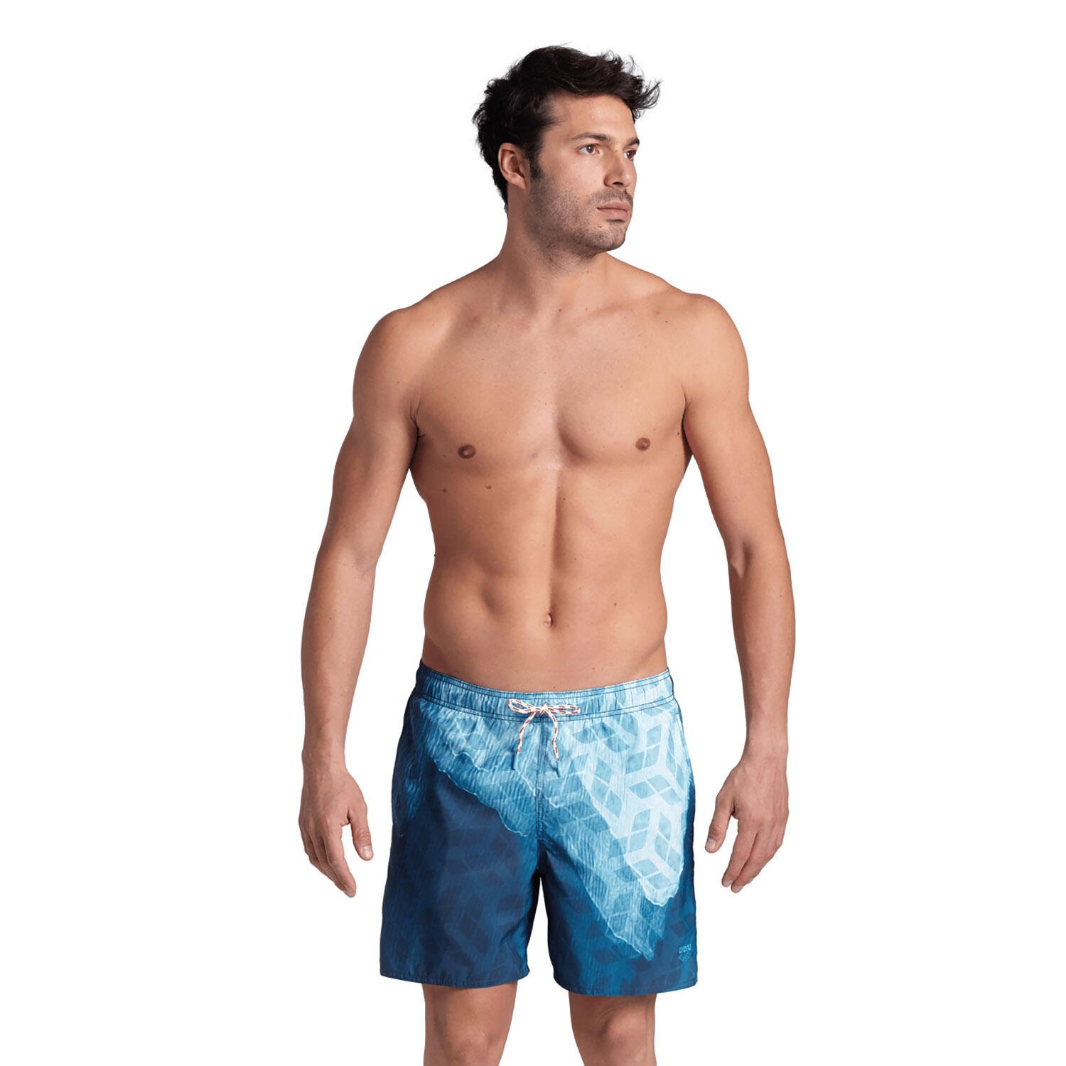 Arena - Shorts De Bain Homme - Water Prints - Maillot De Bain 1 Pièce - Blanc|bleu - 42 M/l - Decathlon