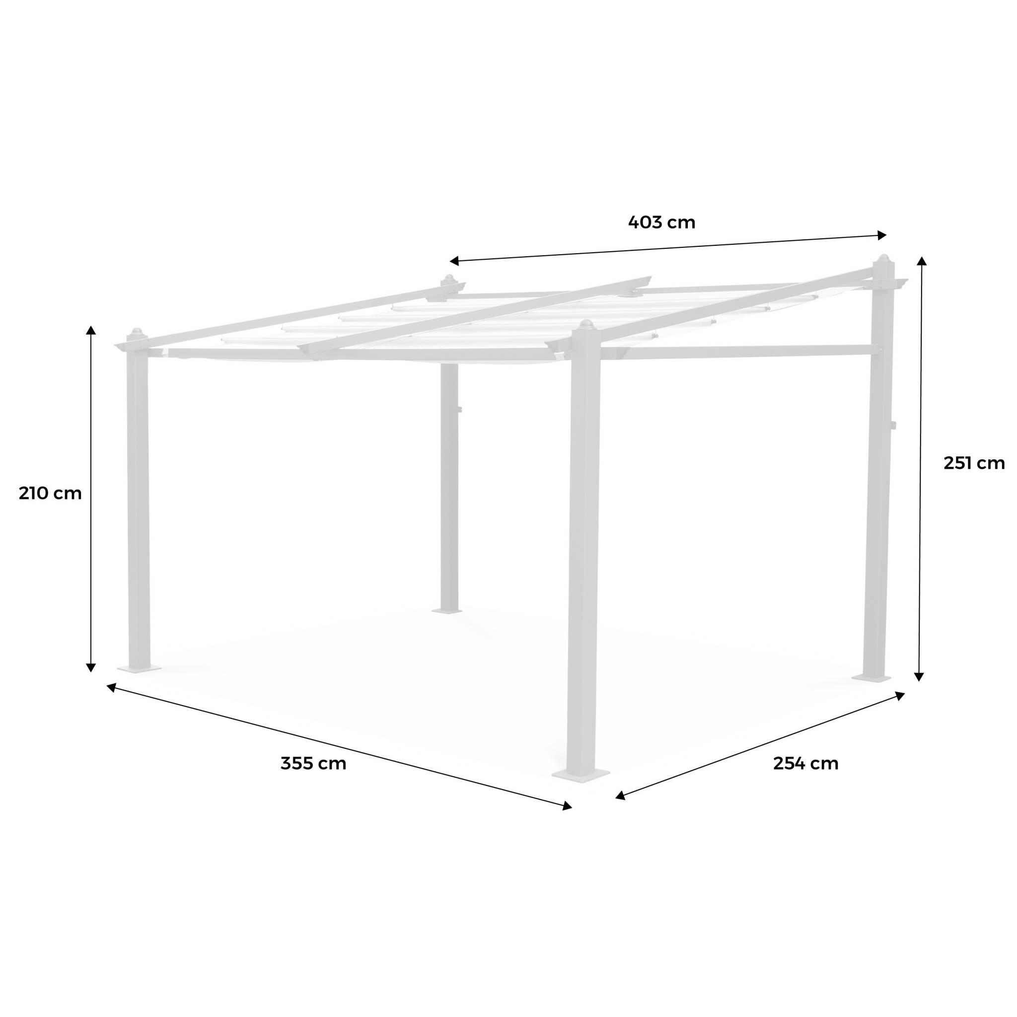 Tela del tetto per pergola 3x4m, Grigio 3/3