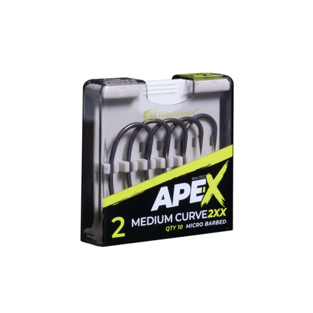 RidgeMonkey Ape-X Medium Curve 2XX Barbed Hooks Size 2 10 Pack 1/5