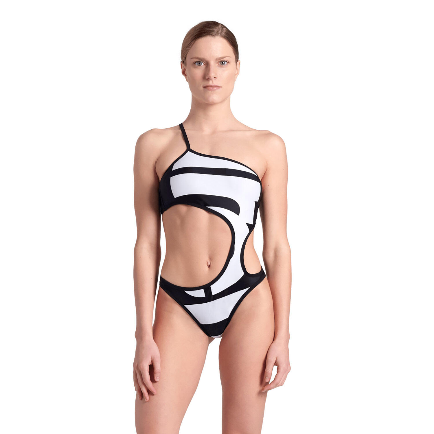 Arena - Maillot De Bain Une-pièce Femme - Logo Single Shoulder - Maillot De Bain 1 Pièce - Noir - 40 M - Decathlon