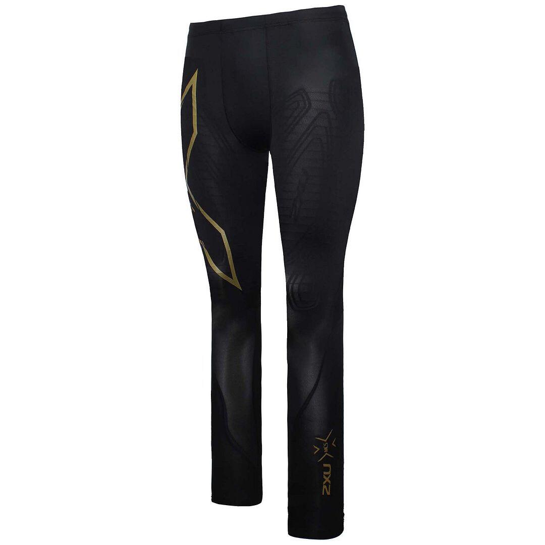 2XU Light Speed Compression Mens Black/Gold Tights 1/4
