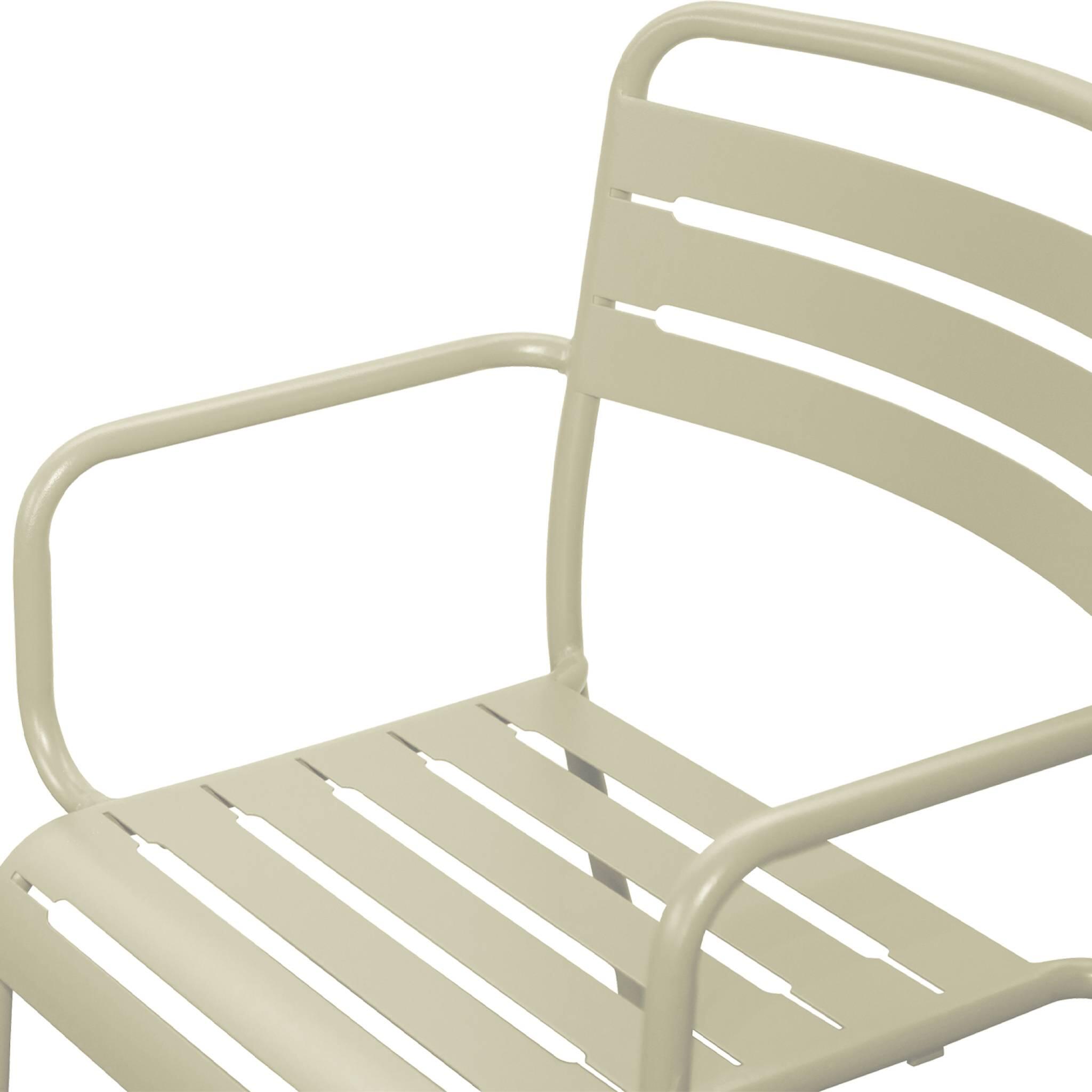 Sillón de jardín bistró de acero, set de 2, Beige 6/6