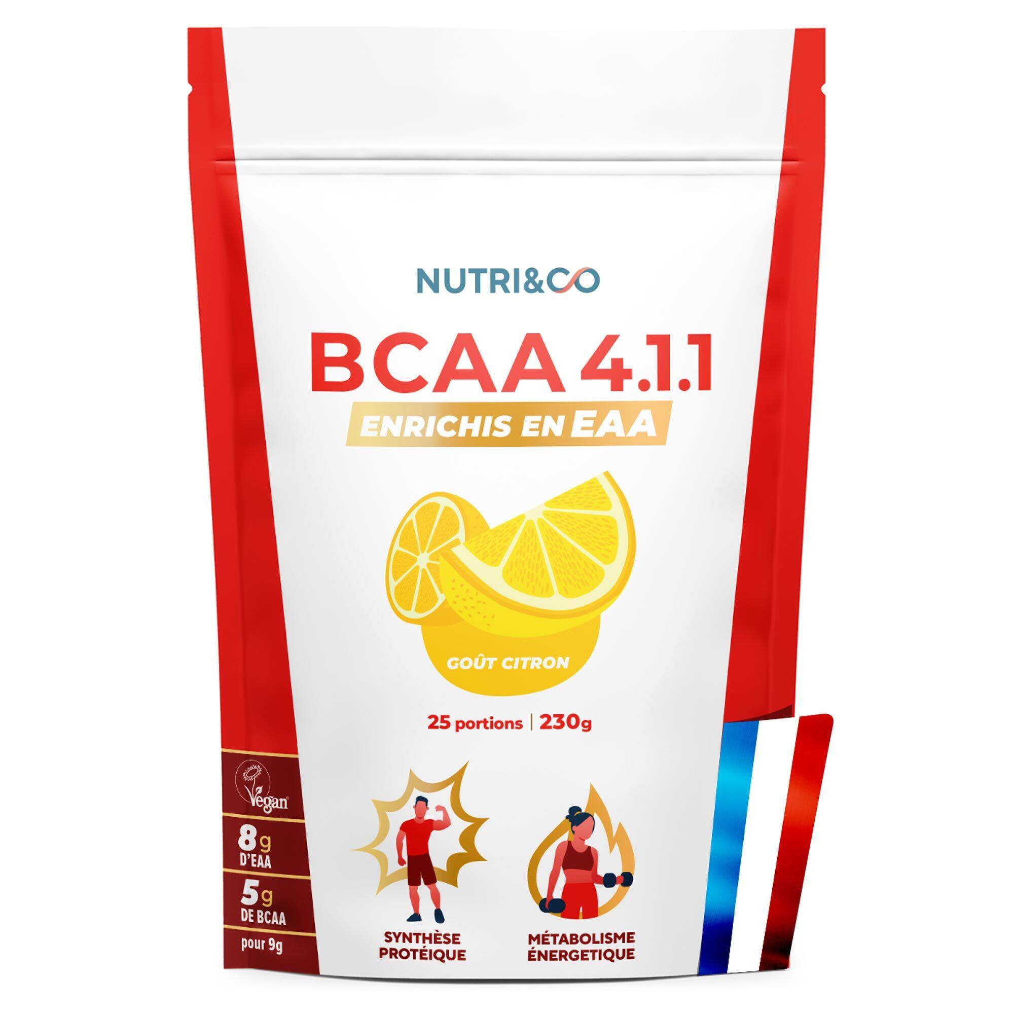 Nutri&co - Bcaa En Poudre 4.1.1 - Saveur Citron - 230g - Bcaa - Decathlon