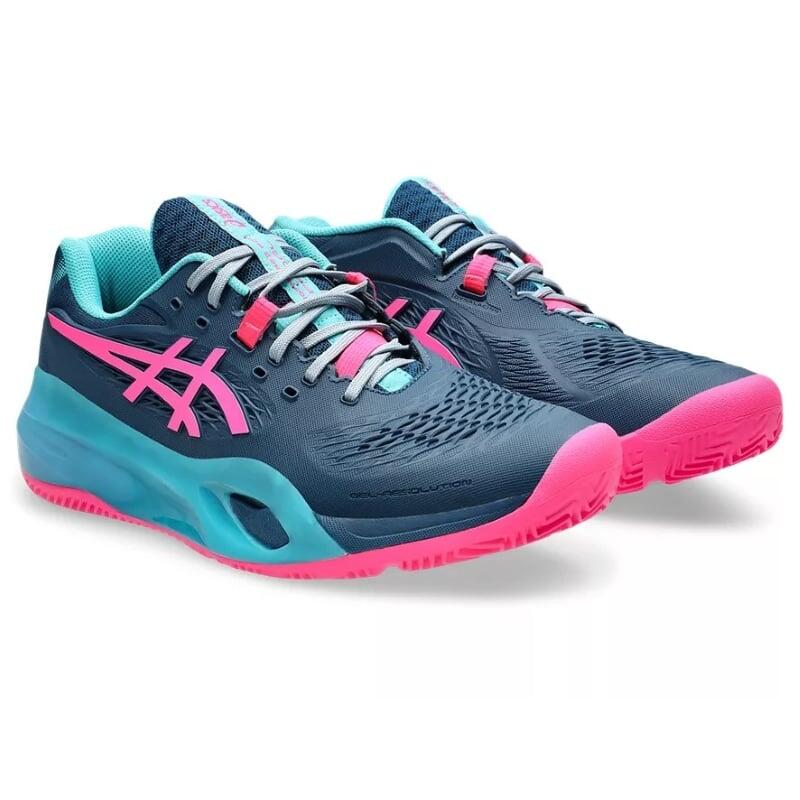 Tênis Asics Gel Resolution X Padel Azul Mako Rosa 5/5