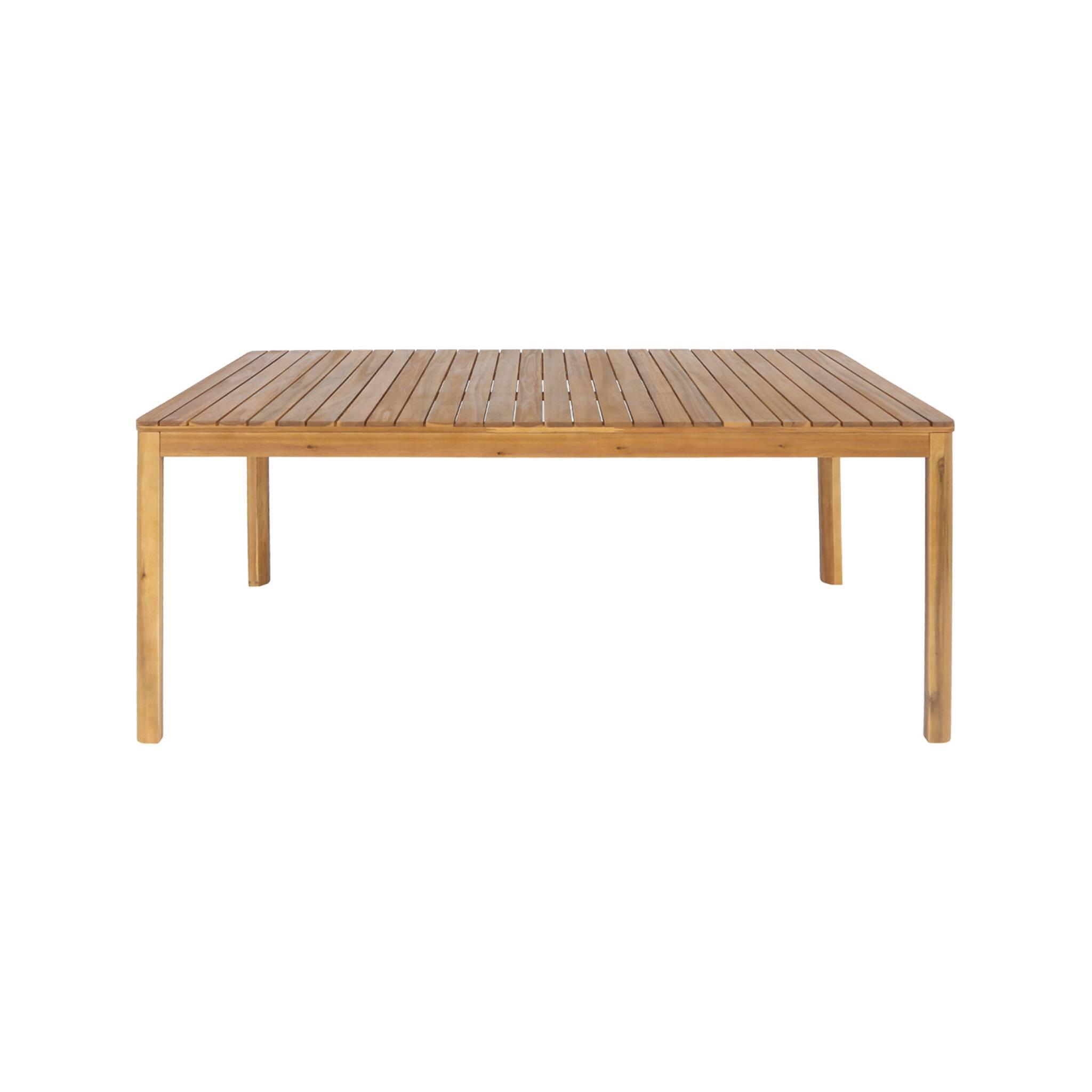Mesa de jardín de acacia con esquinas redondeadas, 8 plazas, Natural 6/6