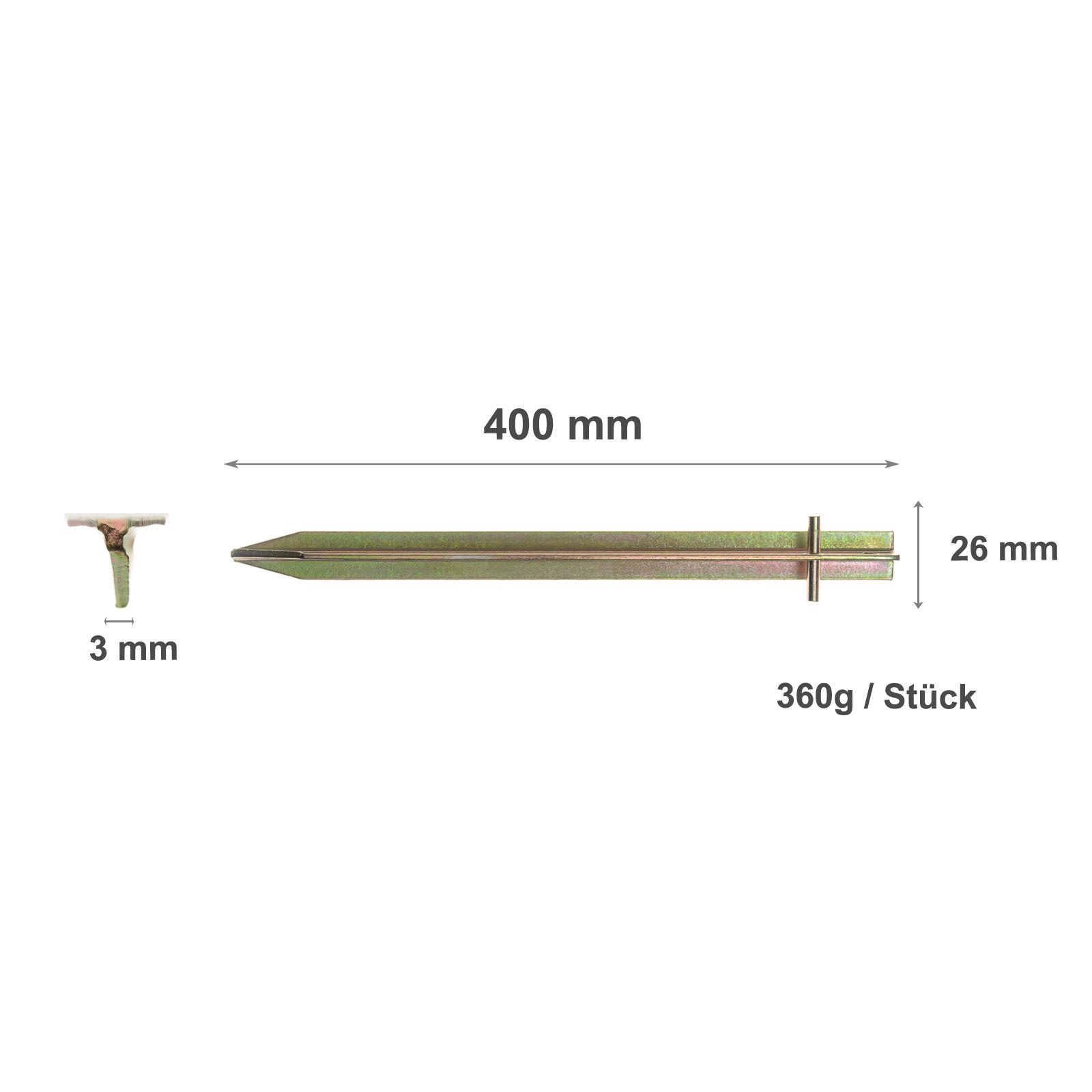 Piquets de tente de camping pour sols mixtes - 40 cm - 6 pièces - Kentfield 2/7