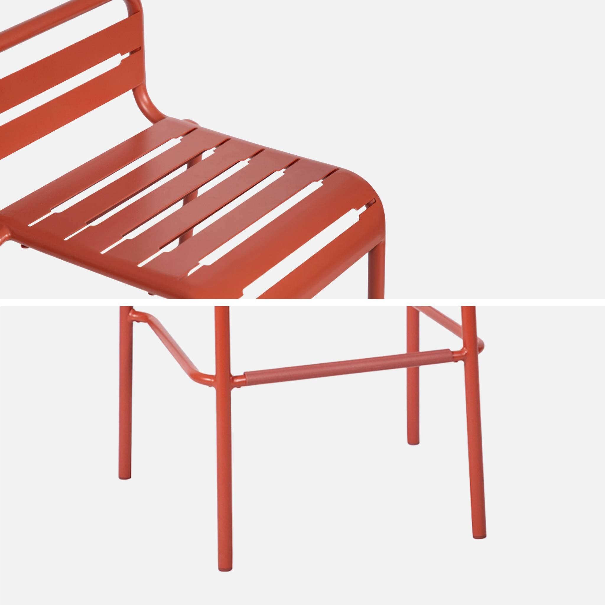 Cadeira alta de jardim em aço, set de 4, Terracota 5/6