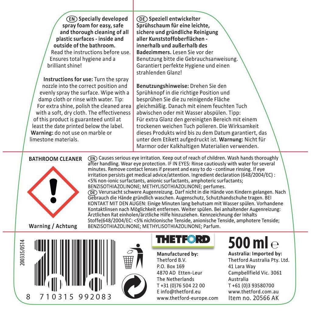 Thetford Bathroom Cleaner 500ml 3/3