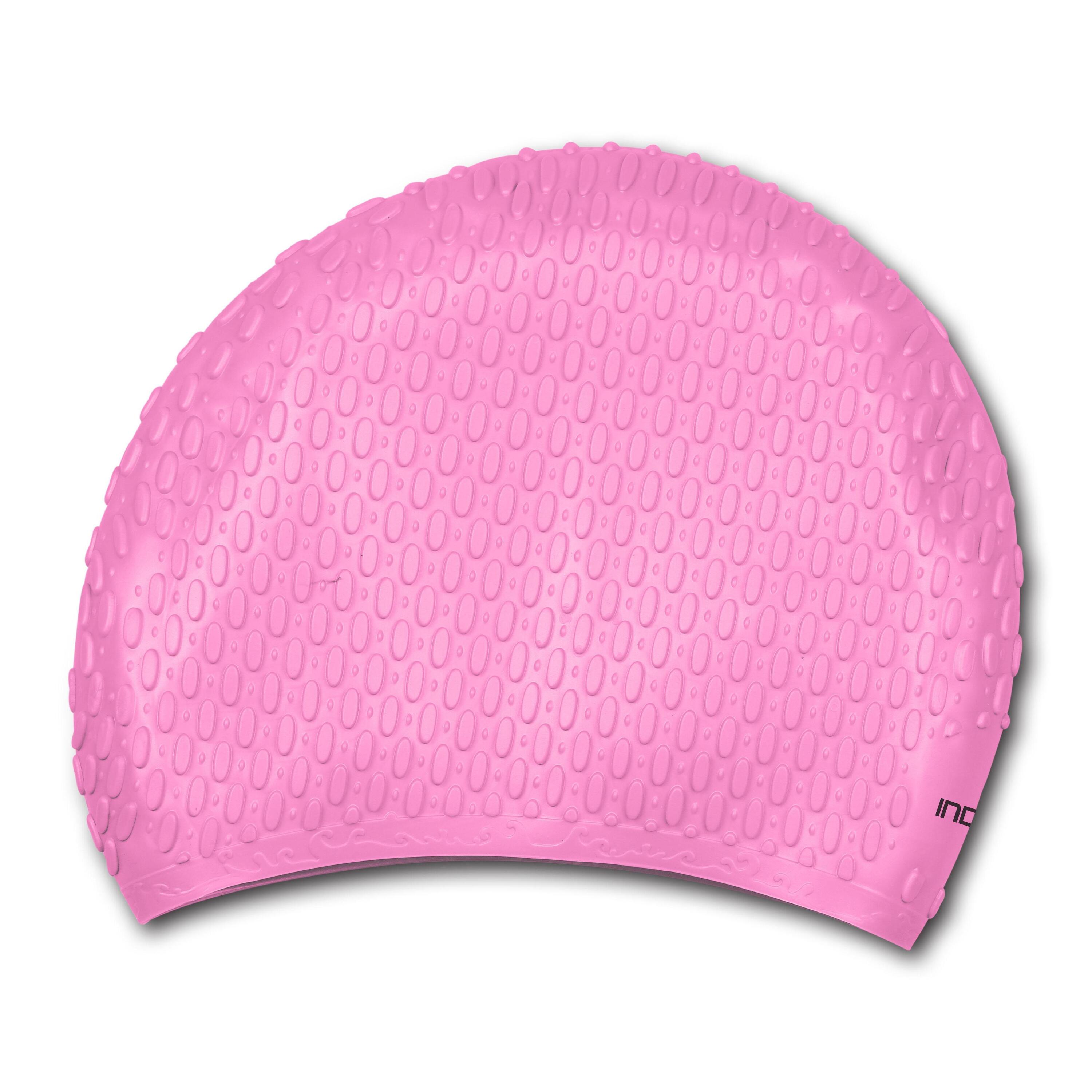 INDIGO SPORTS Touca de Natação Estriada de Silicone Impermeável para Cabelos Longos INDIGO