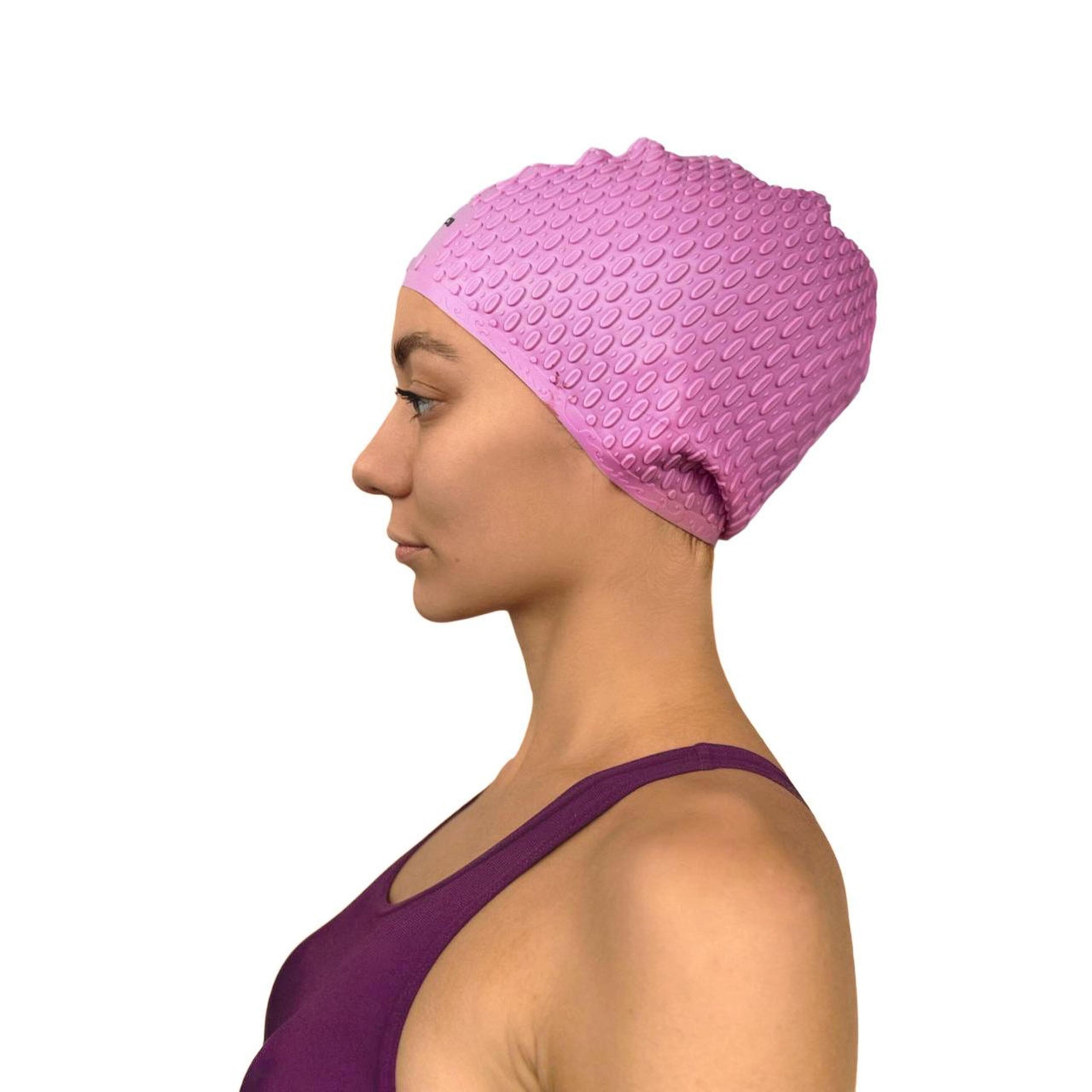 Gorro de Natación Estriado de Silicona Impermeable para Cabellos Largos INDIGO 3/3