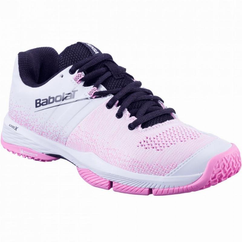 BABOLAT SENSA WOMEN Blanco/Rosa SS25 (Zapatillas) 2/7