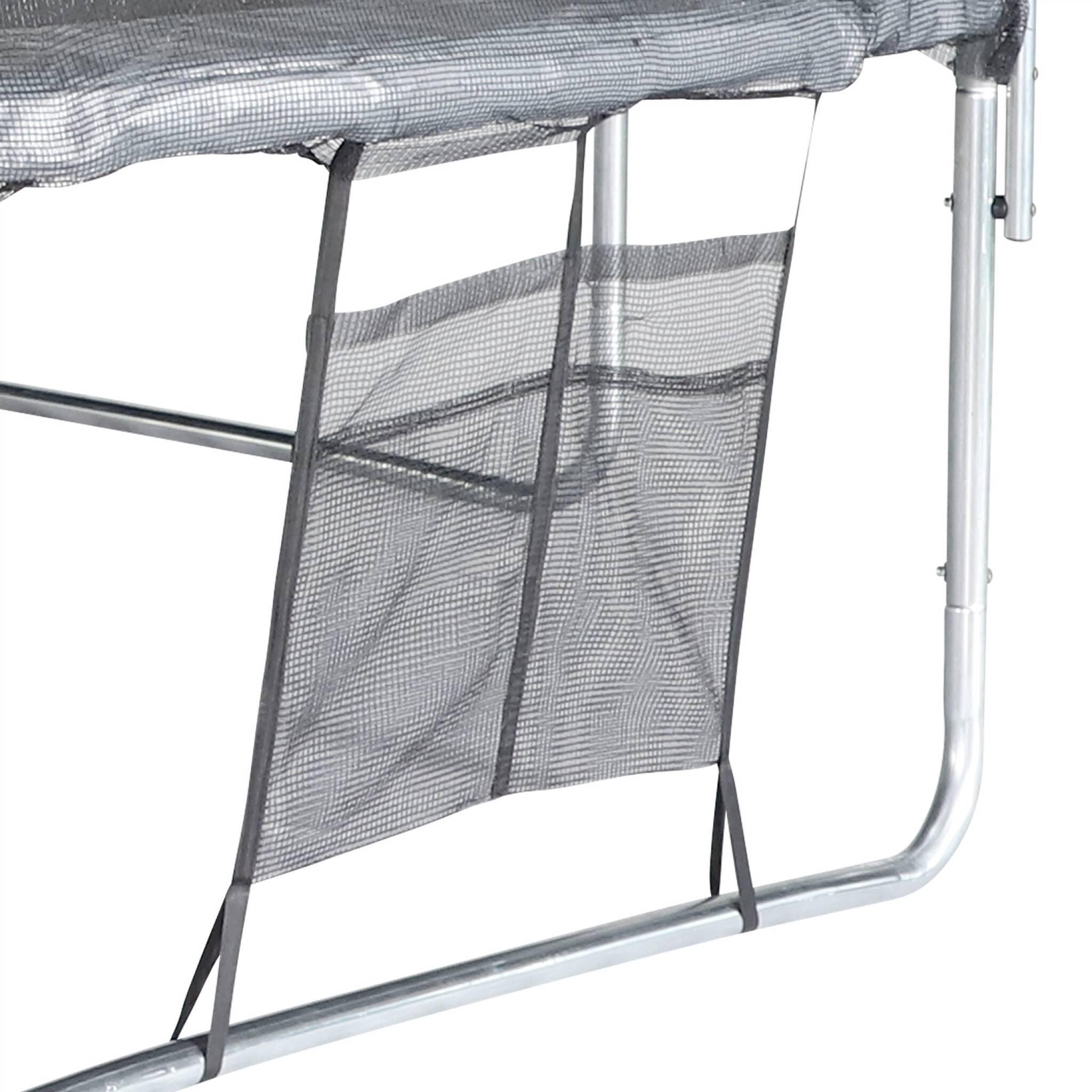 Trampoline 490cm gris filet, échelle, bâche, kit d'ancrage| sweeek 5/6