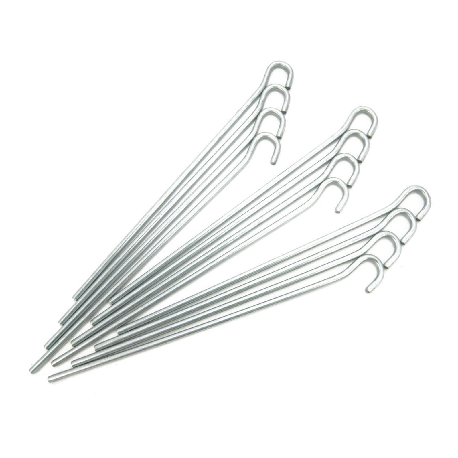 Piquets de tente de camping pour sols durs - 30 cm - 12 pièces - Acier - Fresno 6/7