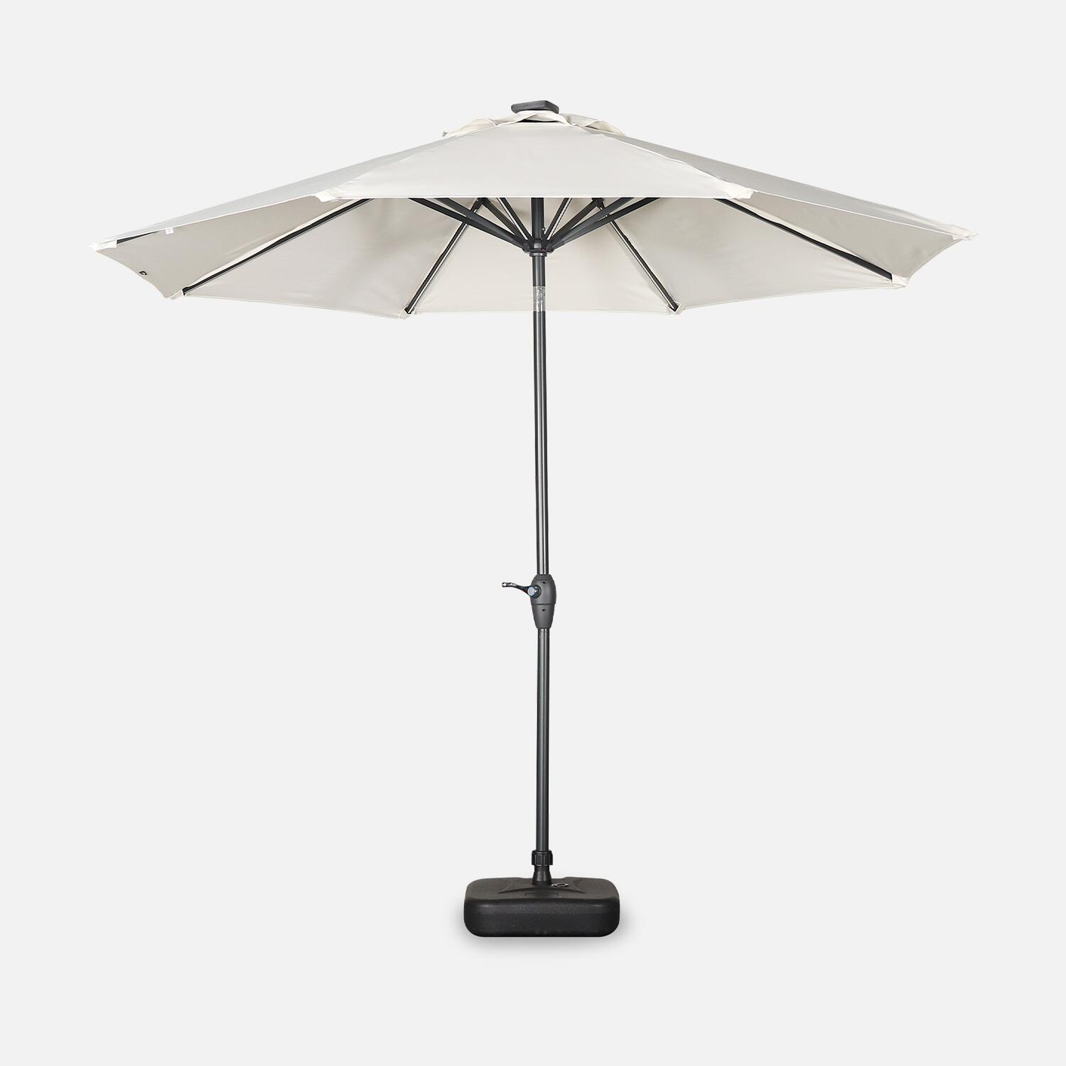SWEEEK 2.7m guarda-sol LED redondo, Cru