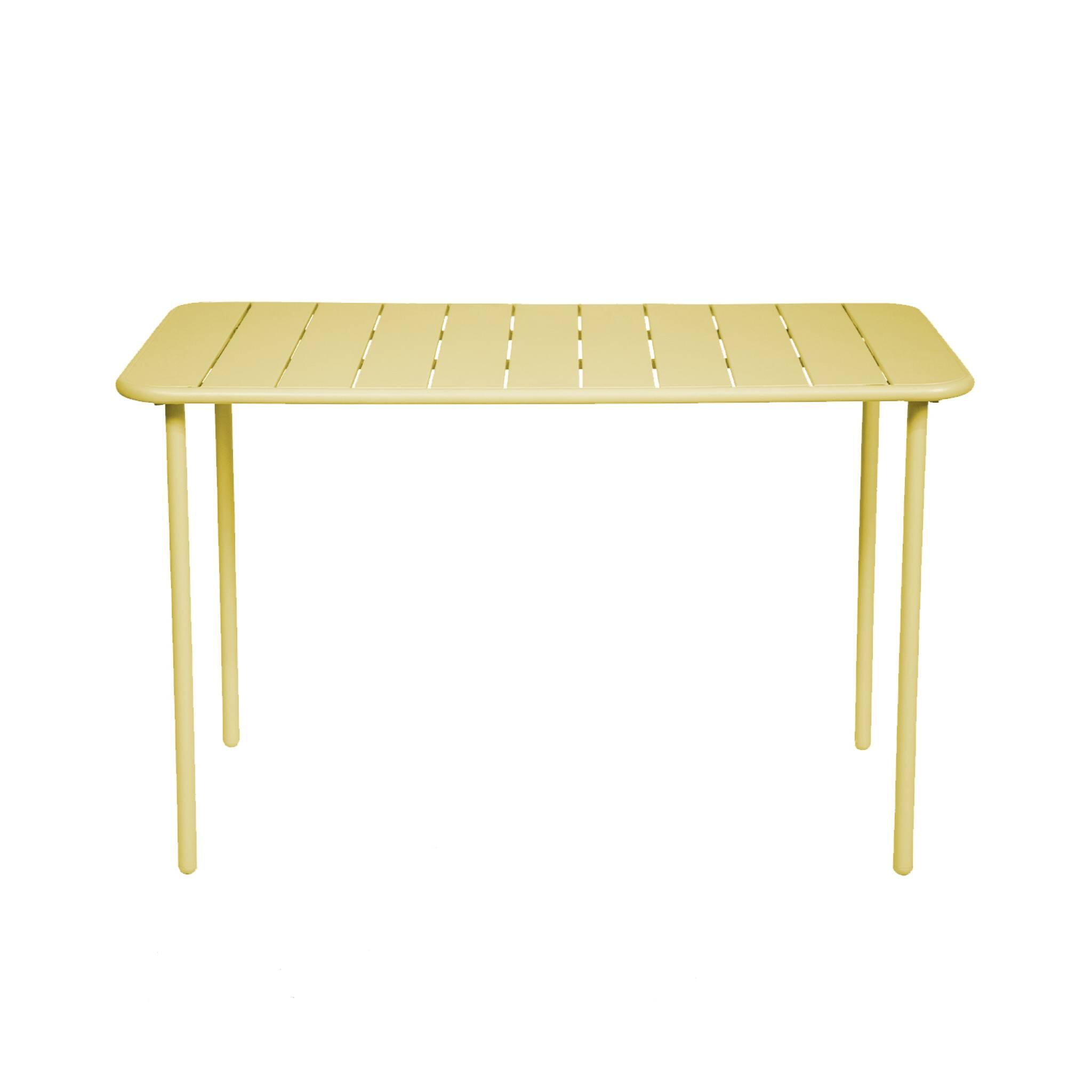 Mesa de jardim em metal, 4 cadeiras, Amarelo 6/6
