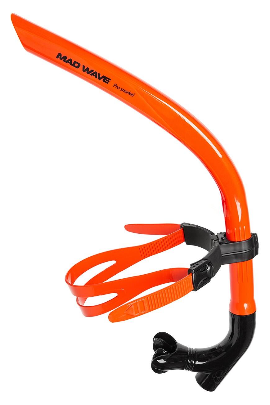 MAD WAVE Tubo frontal de natação PRO SNORKEL Laranja