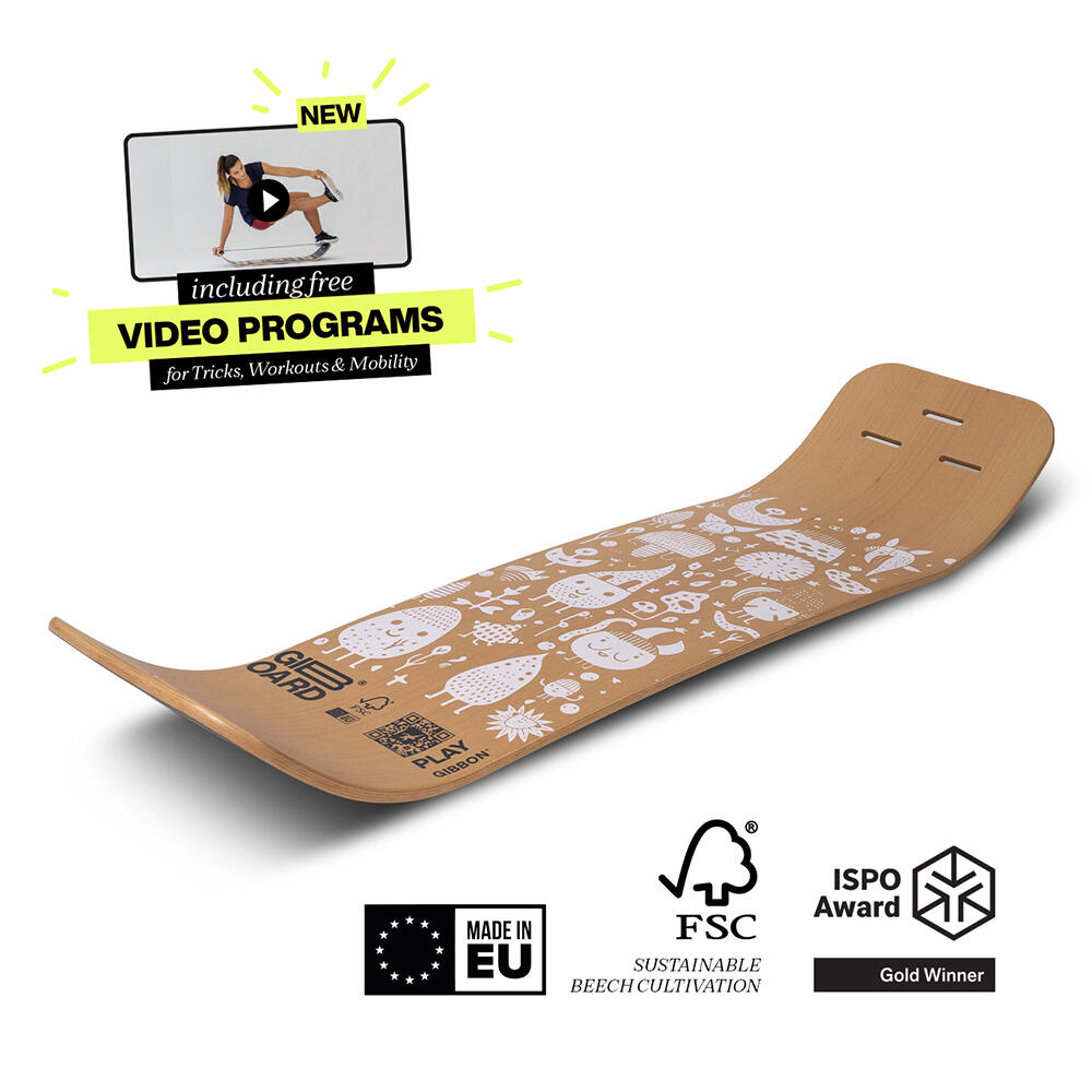 GIBBON GIBOARD Play White 106 cm FSC Wood Balance Board