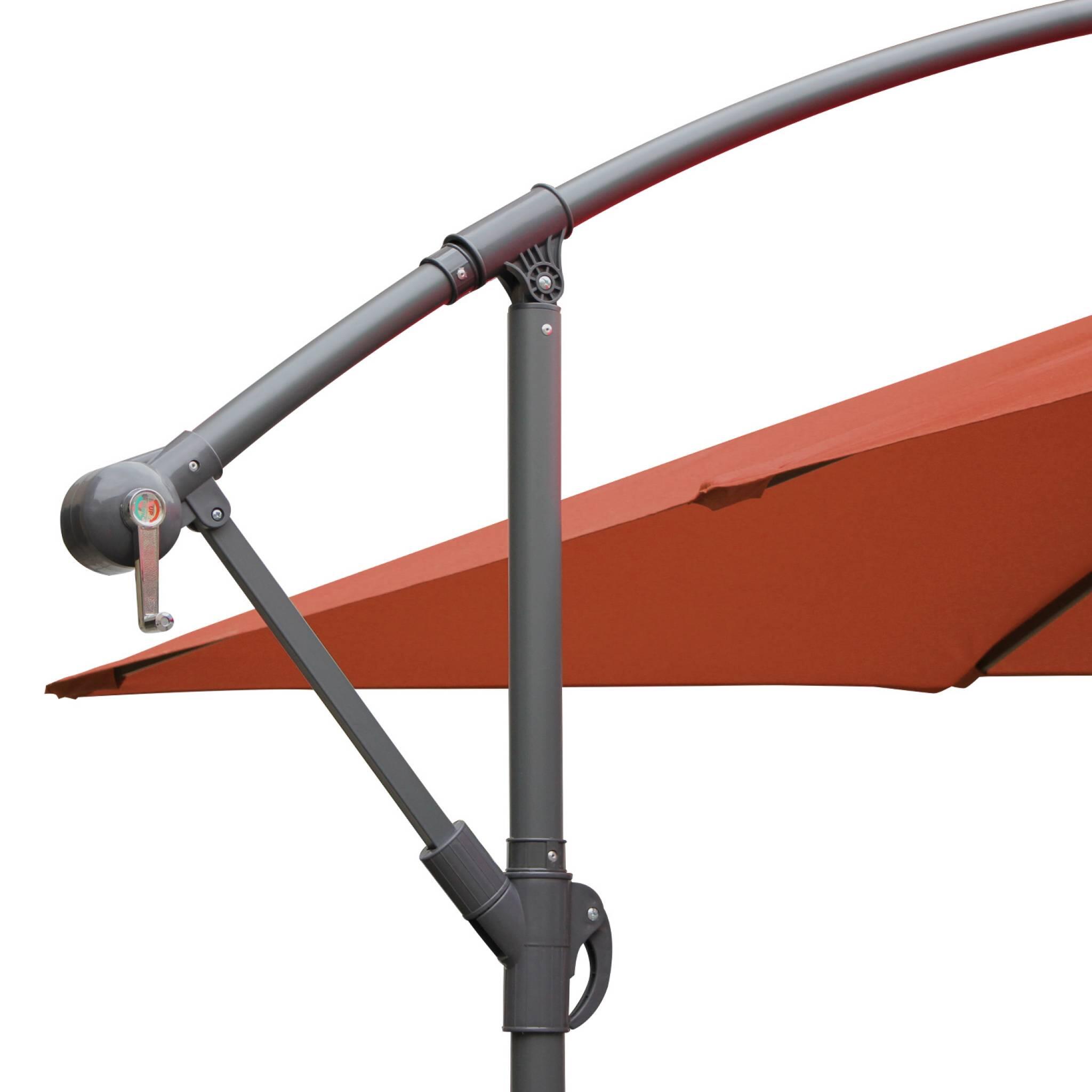 Ombrellone quadrato offset 3x3m, Terracotta 4/6