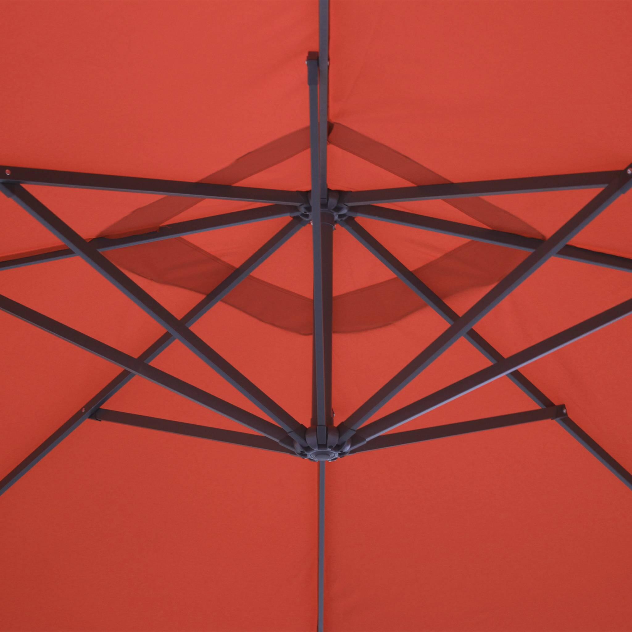 Ombrellone quadrato offset 3x3m, Terracotta 5/6