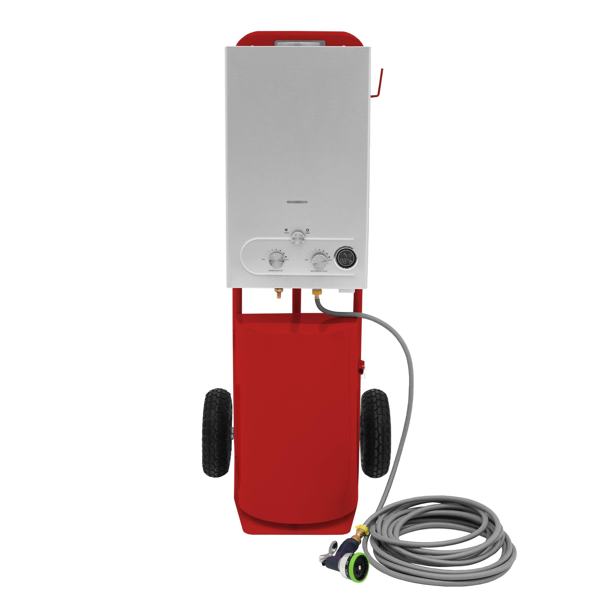 MONSTER Deluxe Portable Horse Shower - Red