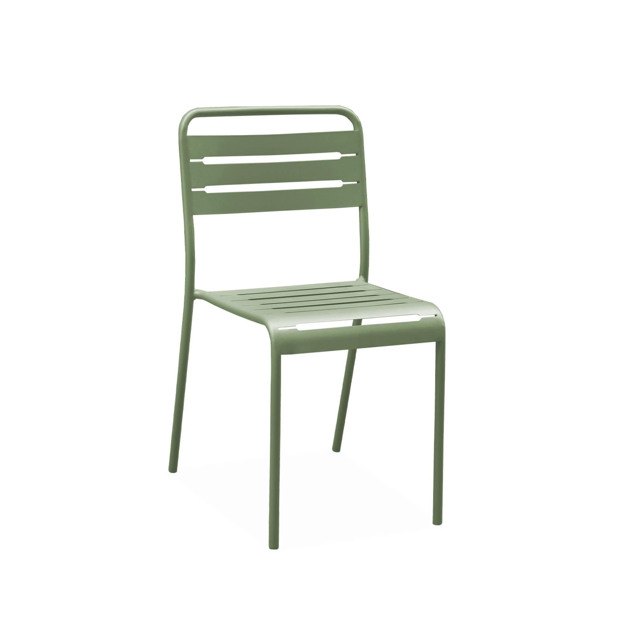 Cadeira de jardim em aço, set de 4, Verde 5/6