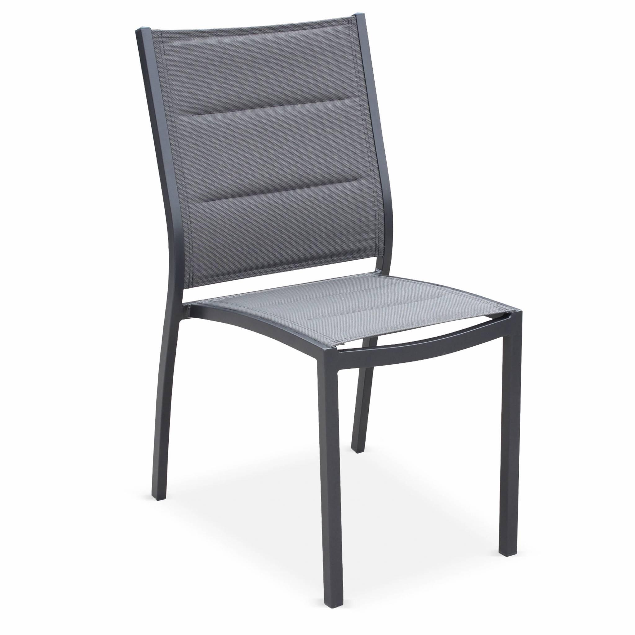 Cadeira de jardim empilhável em alumínio, set de 2, Anthracite 4/6