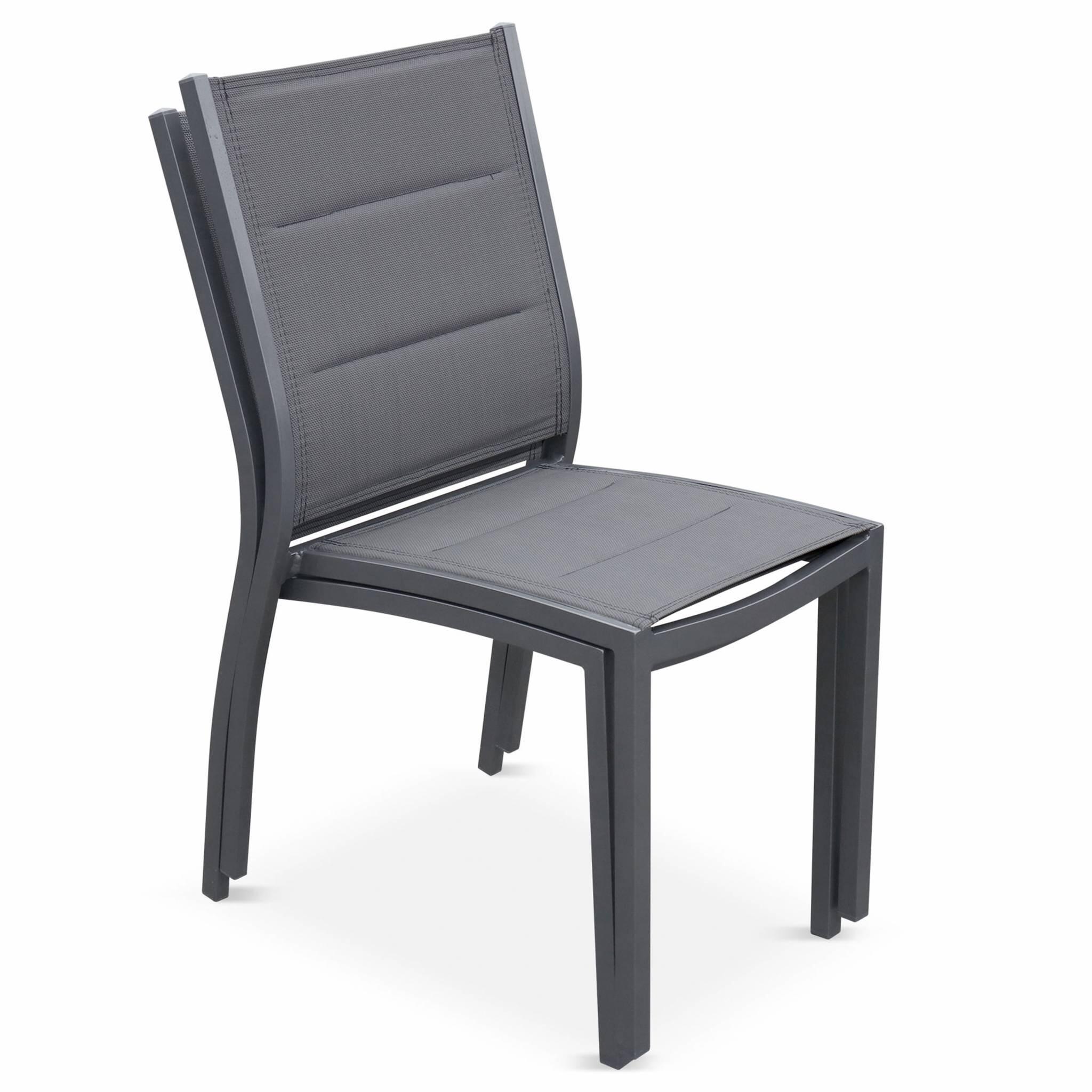 Cadeira de jardim empilhável em alumínio, set de 2, Anthracite 5/6