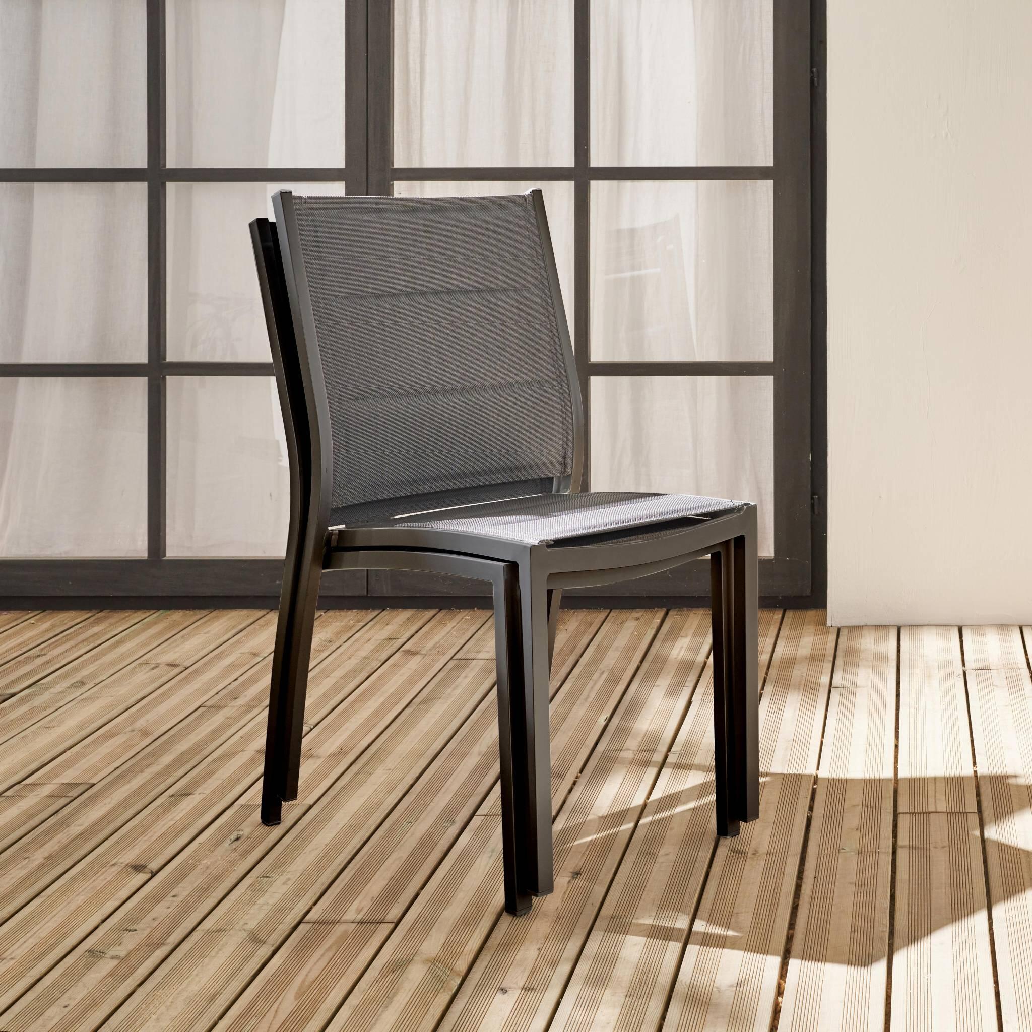 Cadeira de jardim empilhável em alumínio, set de 2, Anthracite 3/6
