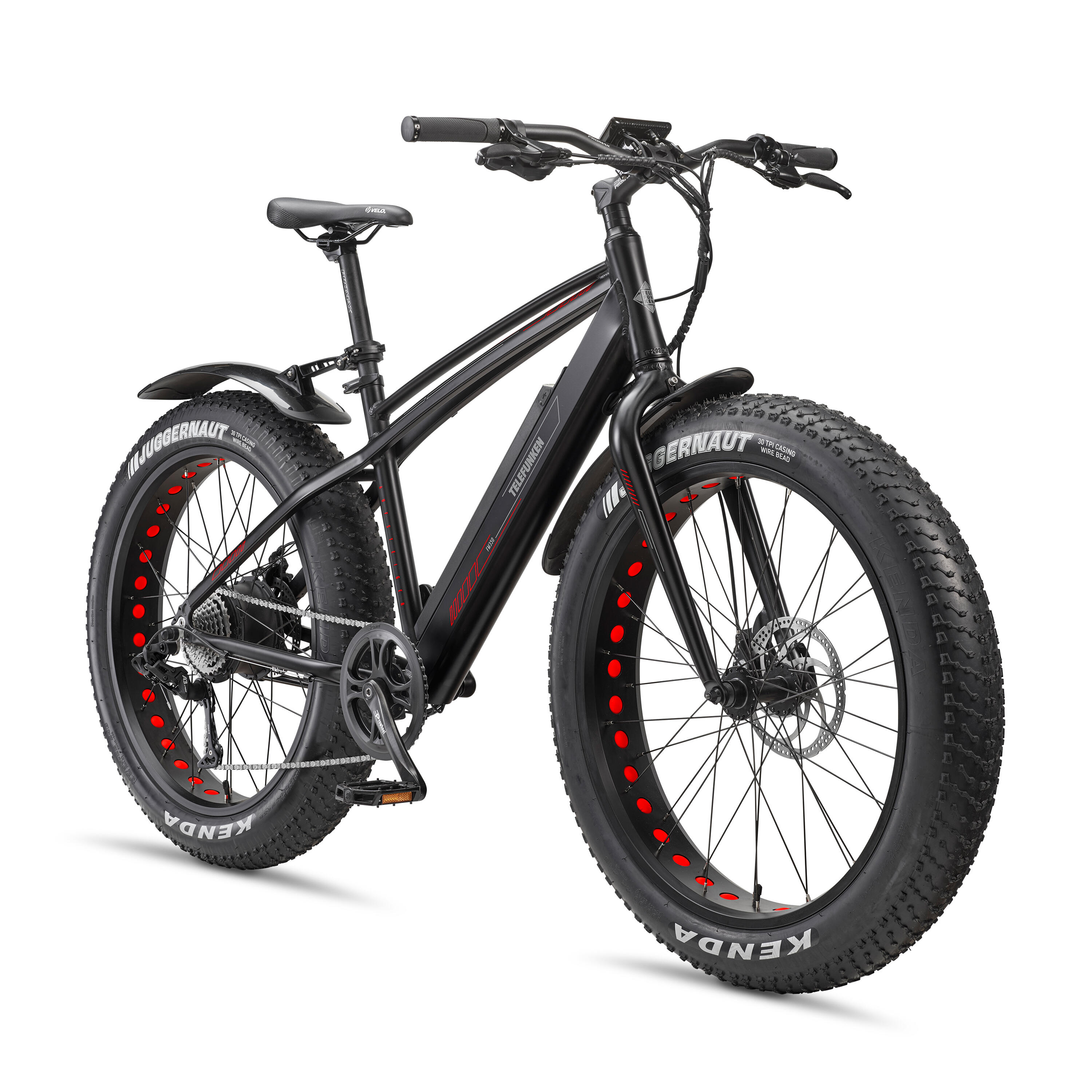 TELEFUNKEN E-Bike FM350 26 Zoll 8-Gang Pedelec Fatbike Mountainbike E-MTB 576 Wh schwarz