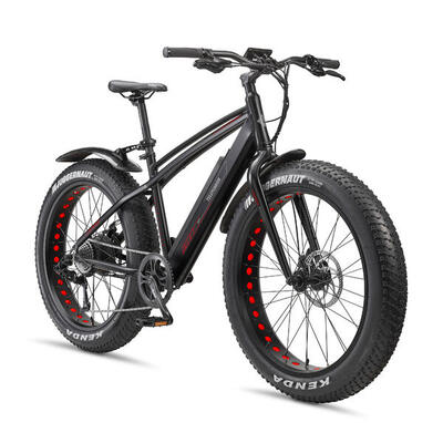 E-Bike FM350 26 Zoll 8-Gang Pedelec Fatbike Mountainbike E-MTB 576 Wh schwarz