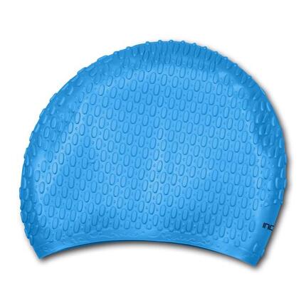 Bonnet de Natation Strié en Silicone Étanche pour Cheveux Longs