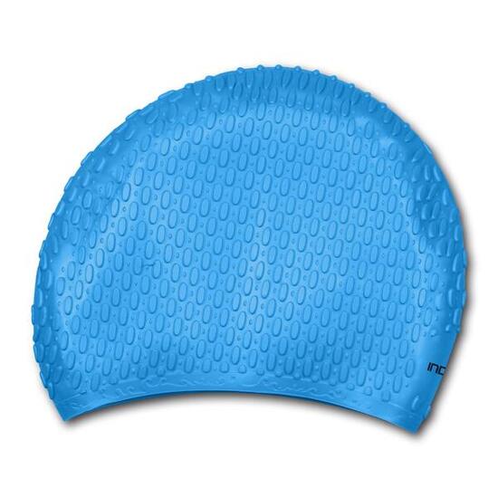 Bonnet de Natation Strié en Silicone Étanche pour Cheveux Longs