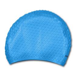 Bonnet de Natation Strié en Silicone Étanche pour Cheveux Longs