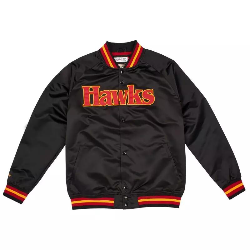 Blouson NBA Atlanta Hawks Mitchell & Ness Lightweight Satin Noir 1/5