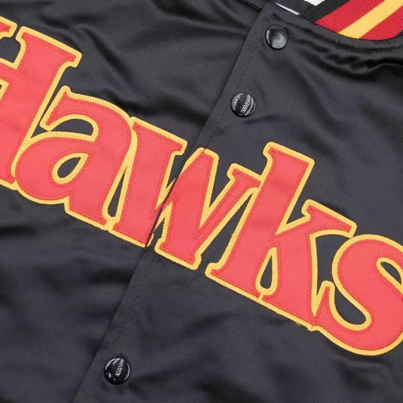 Blouson NBA Atlanta Hawks Mitchell & Ness Lightweight Satin Noir 3/5