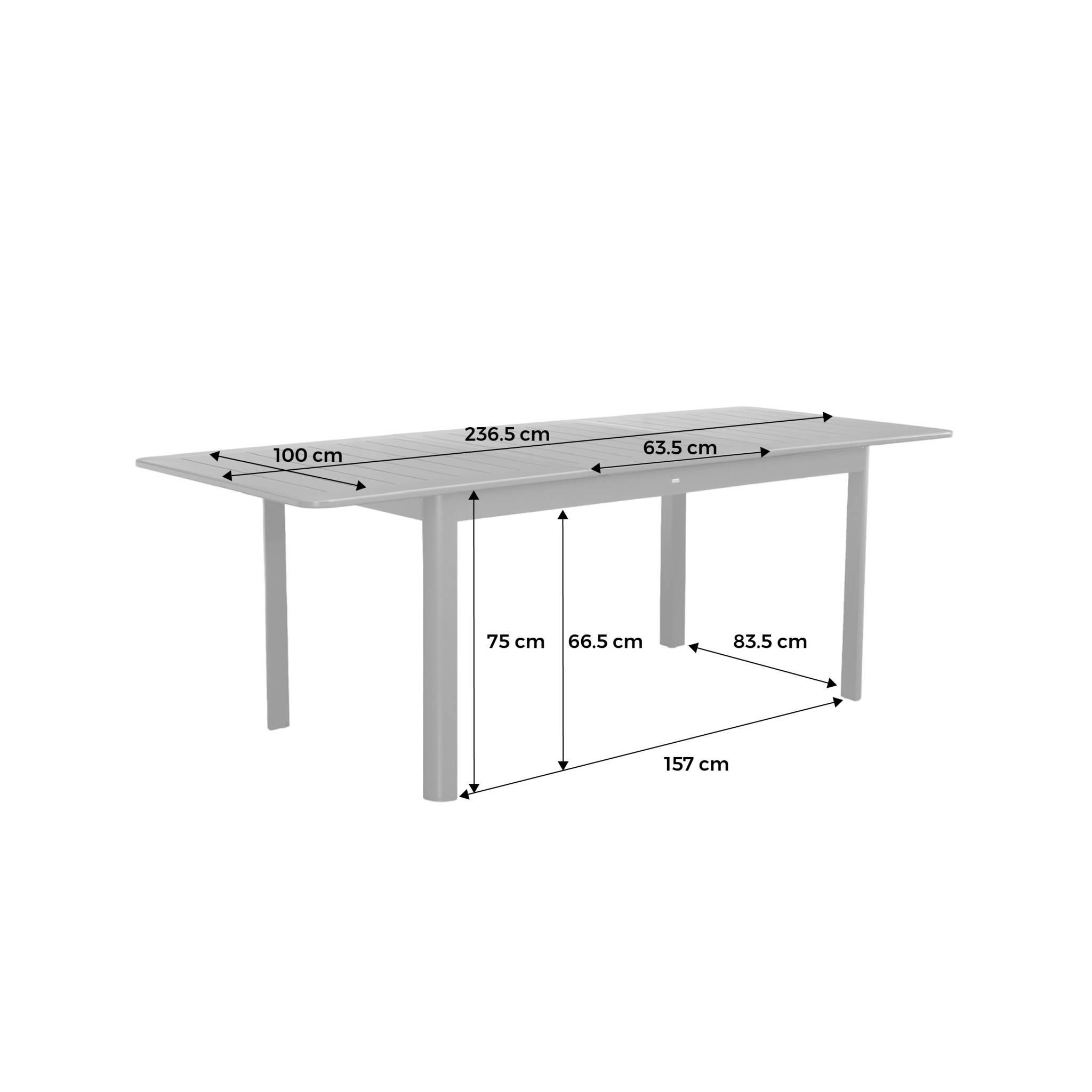 Mesa de jardín extensible de aluminio de 8 plazas, Verde kaki 4/6