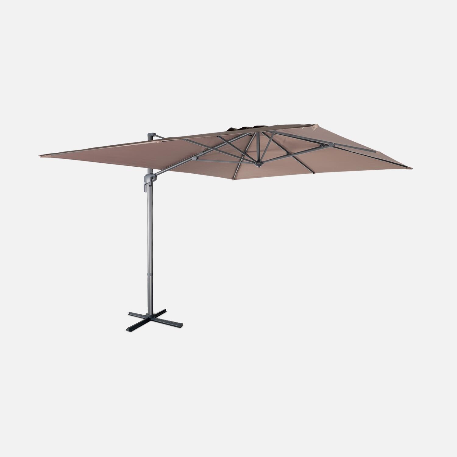 3x4m guarda-sol retangular, taupe