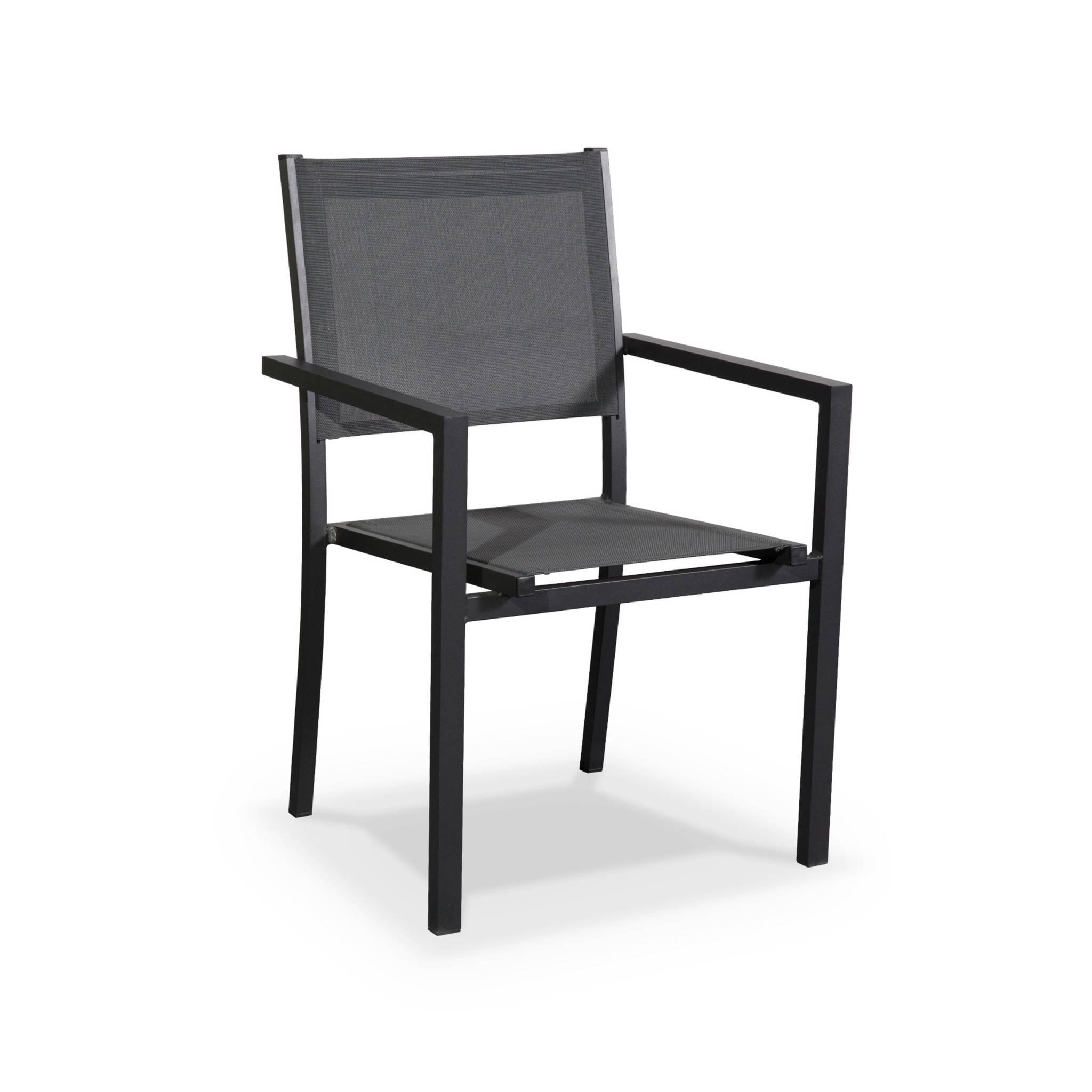 Mesa de jardim em alumínio e textilene, 8 cadeiras, Antracite 4/6