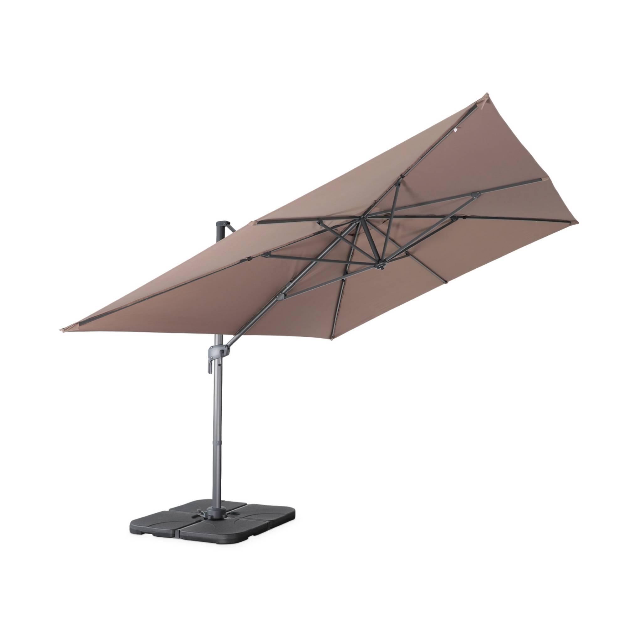 3x4m ombrellone rettangolare decentrato, Beige 5/6