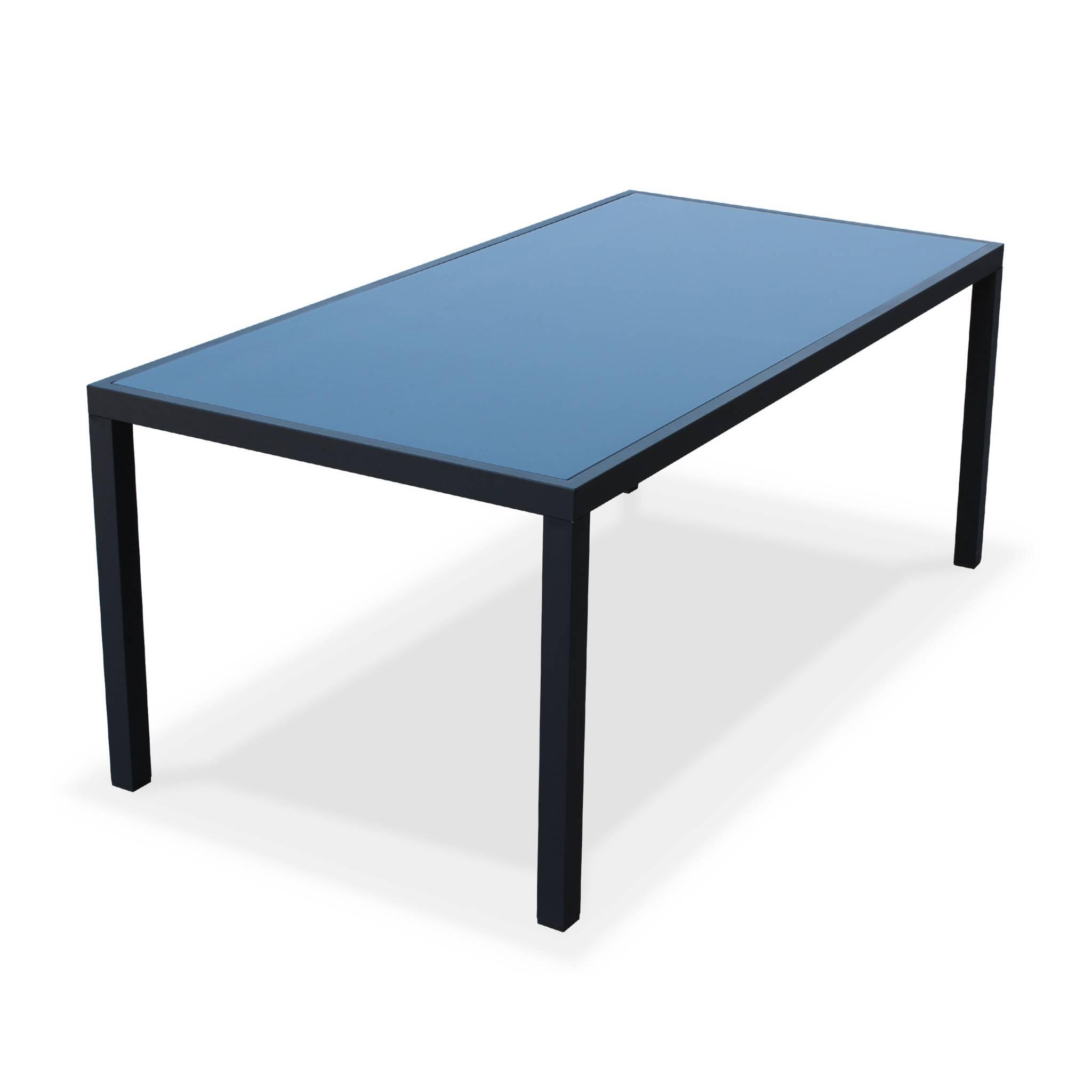 Mesa de jardim em alumínio e textilene, 8 cadeiras, Antracite 3/6