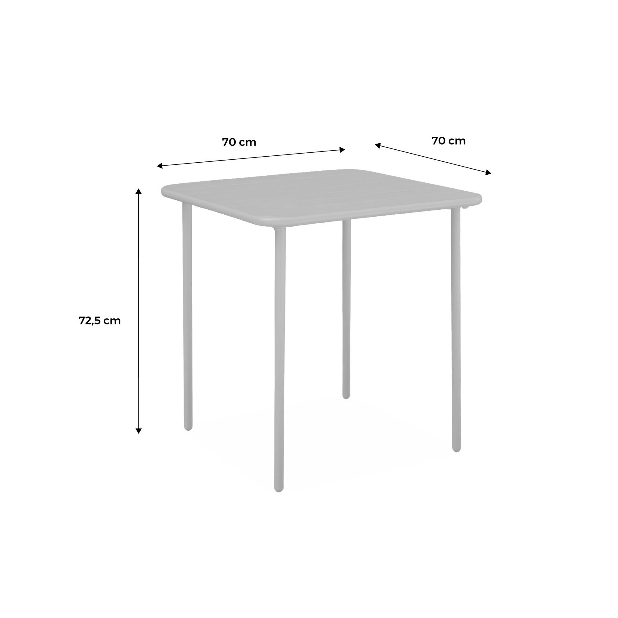 Mesa de jardín bistró de acero, 2 plazas, 70cm, Azul marino 4/6